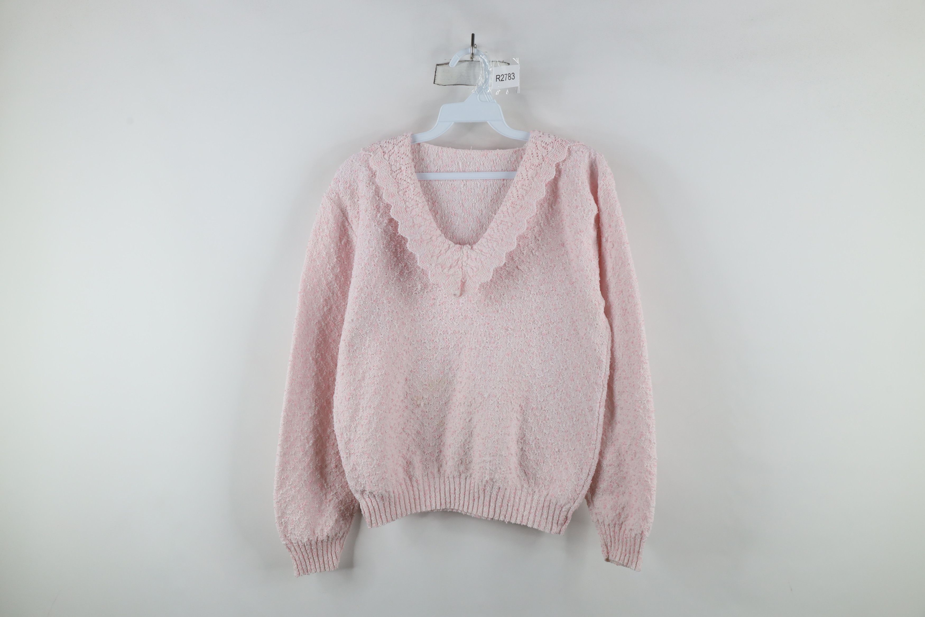 Vintage Vintage 90s Streetwear Textured Frill Collar Knit Sweater Size M / US 6-8 / IT 42-44 - 1 Thumbnail