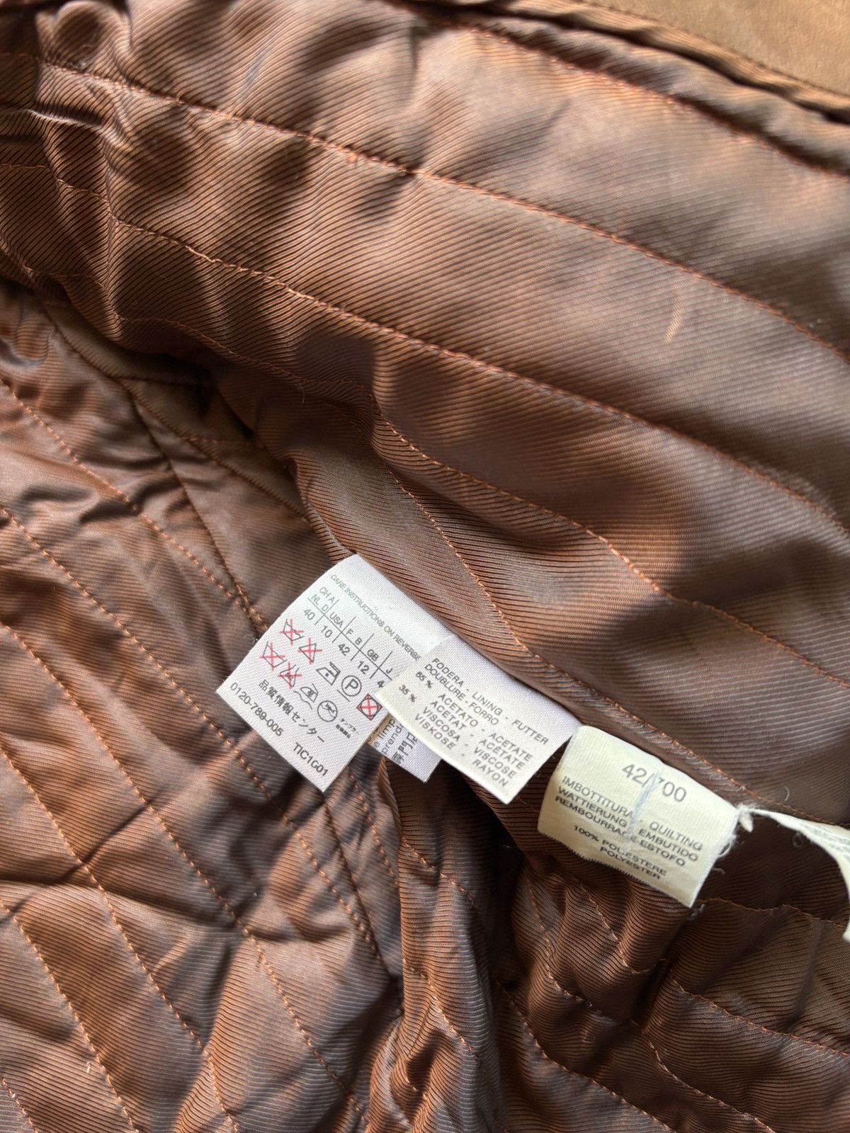 Max Mara Vintage Max Mara Italy Luxury Brown Leather Jacket Size US10 Size L / US 10 / IT 46 - 15 Thumbnail
