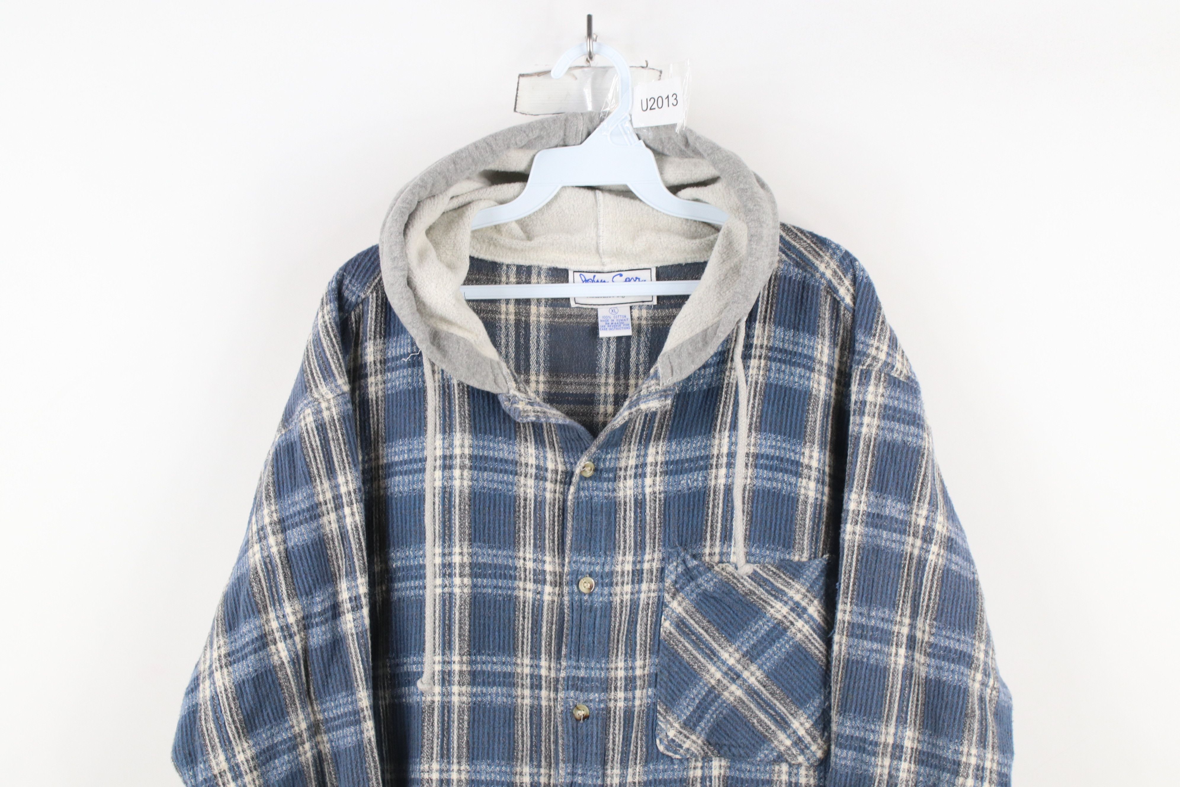 Vintage Vintage 90s Streetwear Hooded Button Shirt Jacket Jac Shirt Size US XL / EU 56 / 4 - 2 Thumbnail