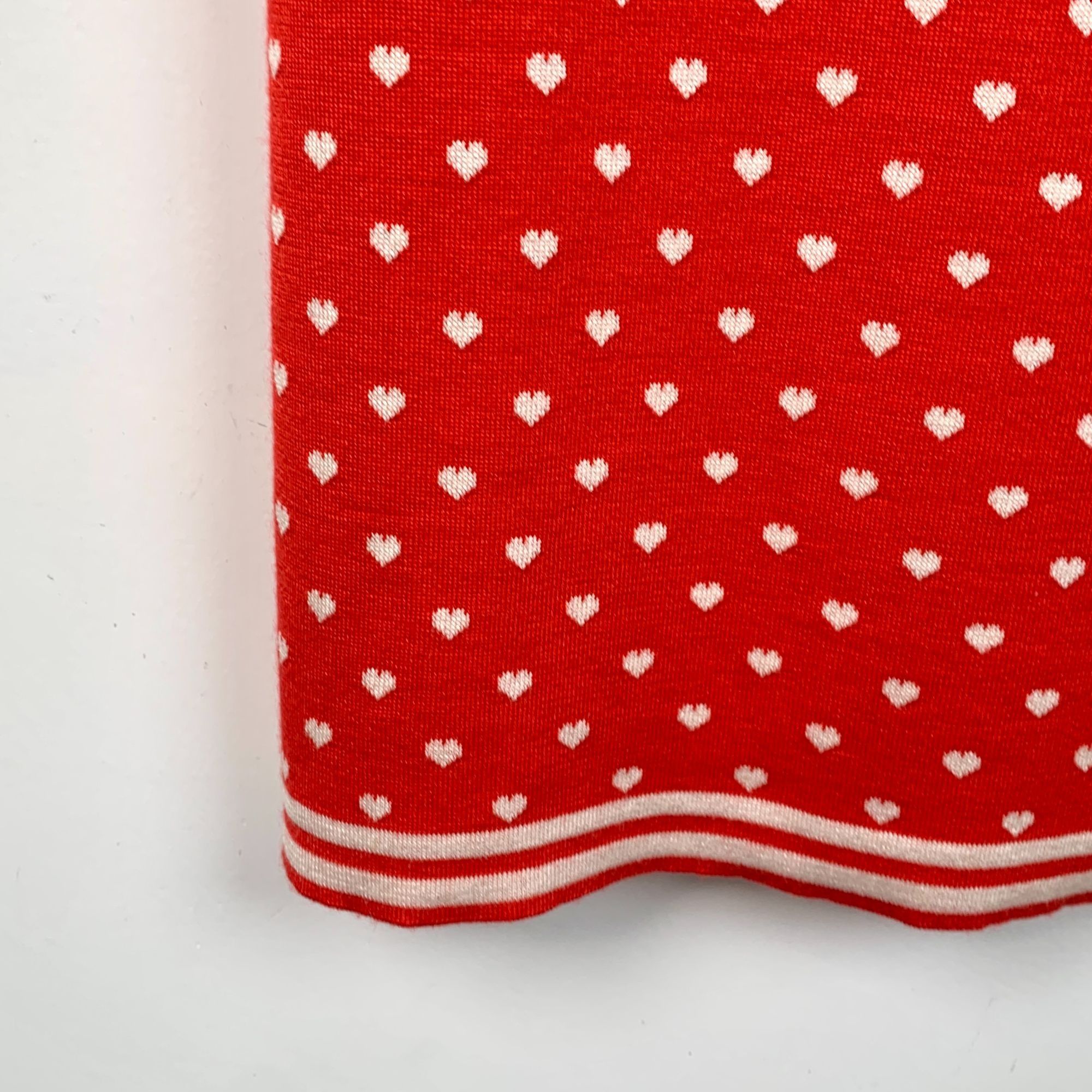 Hermes Hermès Red Polka Dot & Heart Print Cashmere Silk Blend Dress Size XXS / US 00 / IT 34 - 5 Thumbnail