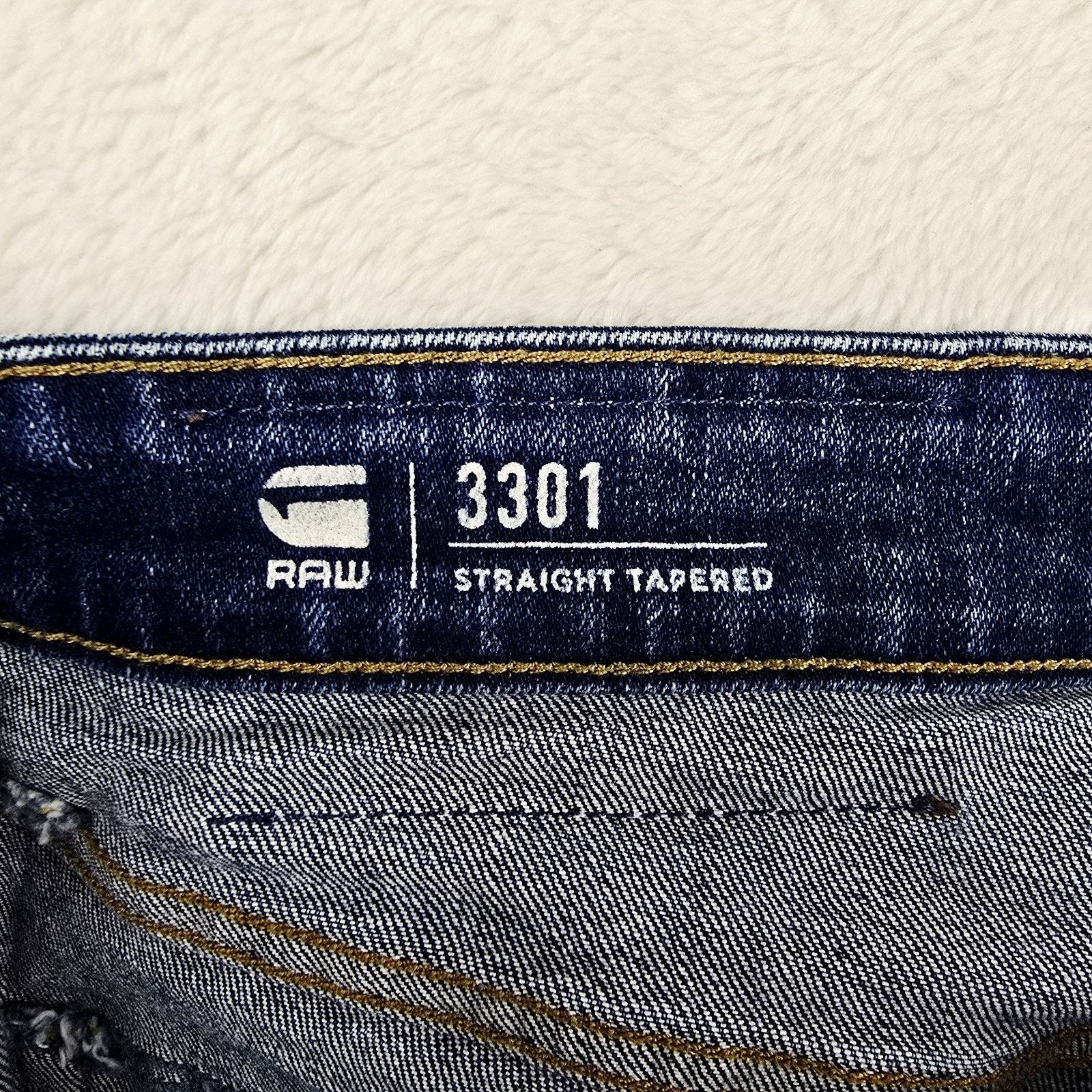 Other G Star Raw Jeans Mens 30x26 Blue Denim 3301 Straight Tapered Size US 30 / EU 46 - 7 Thumbnail