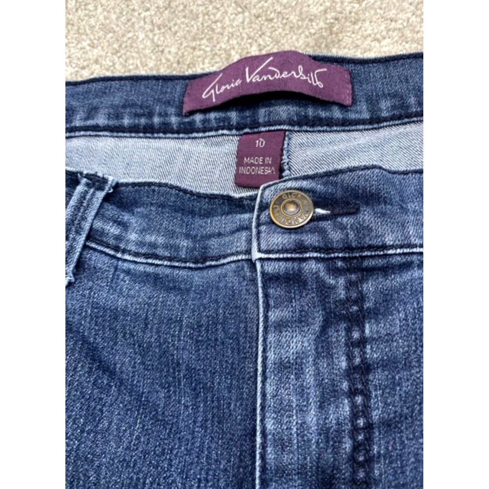 Gloria Vanderbilt Gloria Vanderbilt Amanda Jeans Womens 10 Blue Denim Stretch 5825 Regular 31x30 Inseam 30 5-Pocket Design Straight Shirt Size 24" / US 00 / IT 34 - 5 Thumbnail