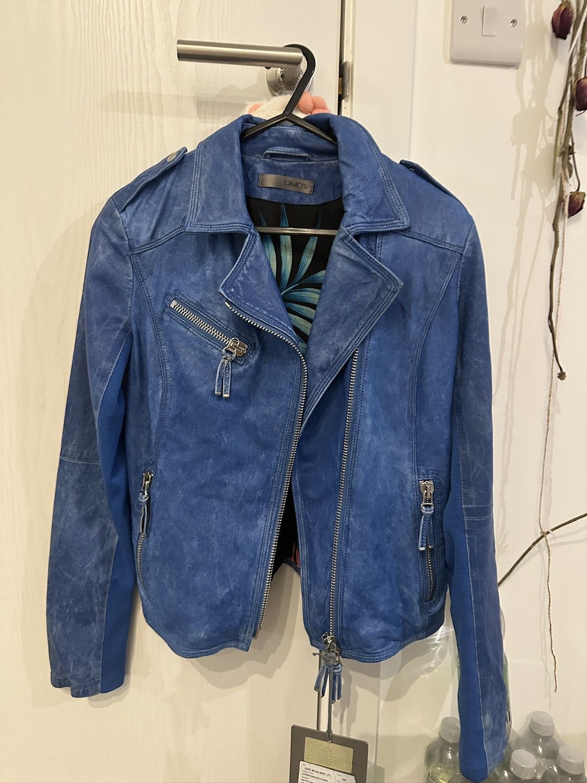 Gimo's Blue leather jacket Size S / US 4 / IT 40 - 2 Thumbnail
