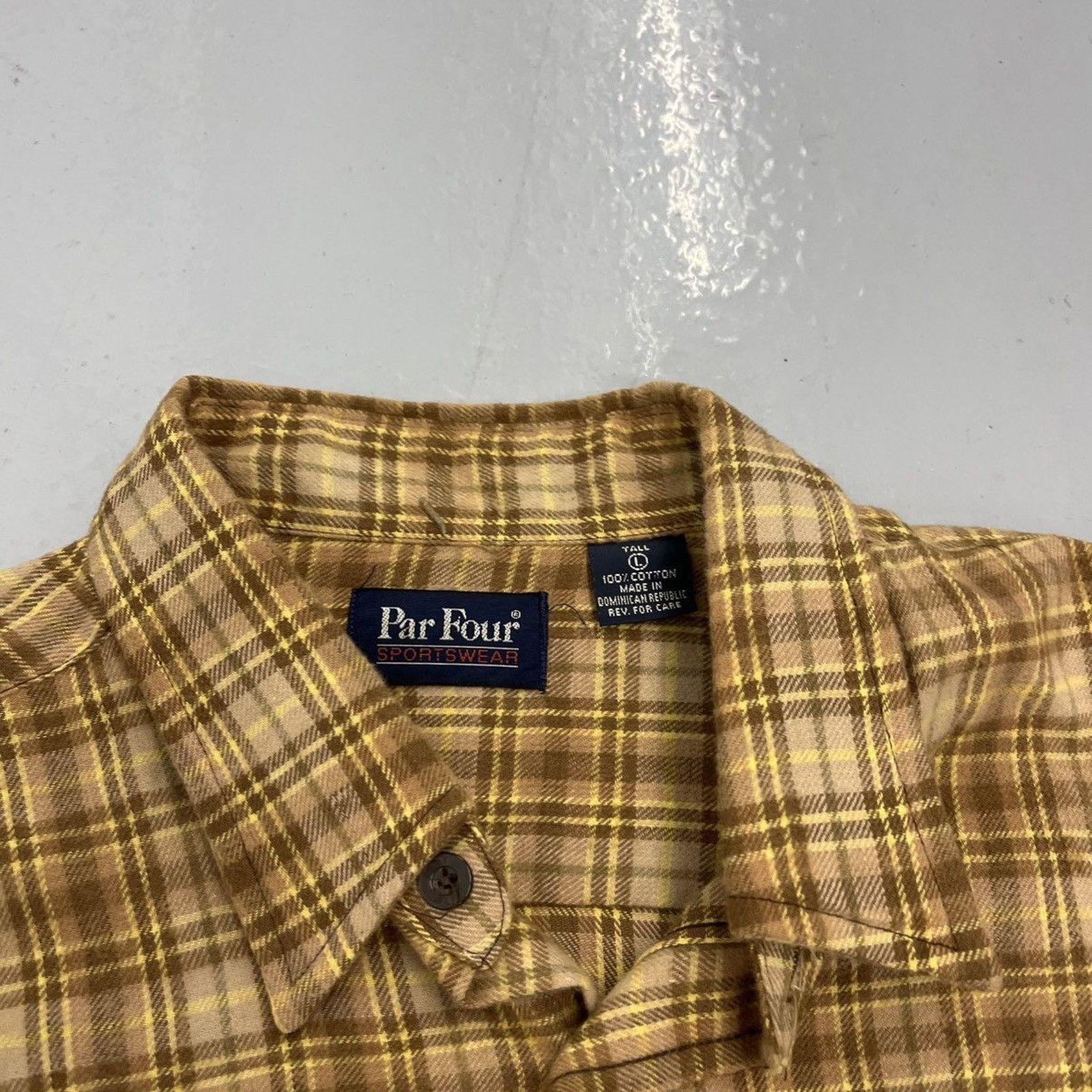 Other Vintage 80s Par Four Beige Plaid Cotton Flannel Size US L / EU 52-54 / 3 - 3 Thumbnail