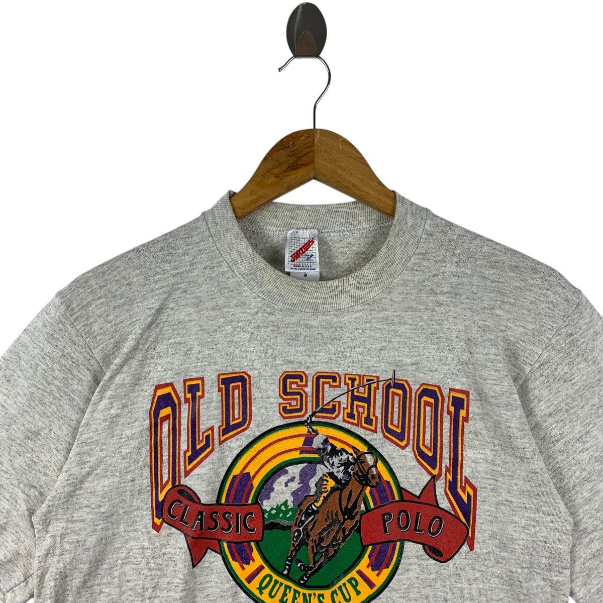 Jerzees × Vintage Vintage CLASSIC POLO old school grey colour tee Size US L / EU 52-54 / 3 - 2 Thumbnail