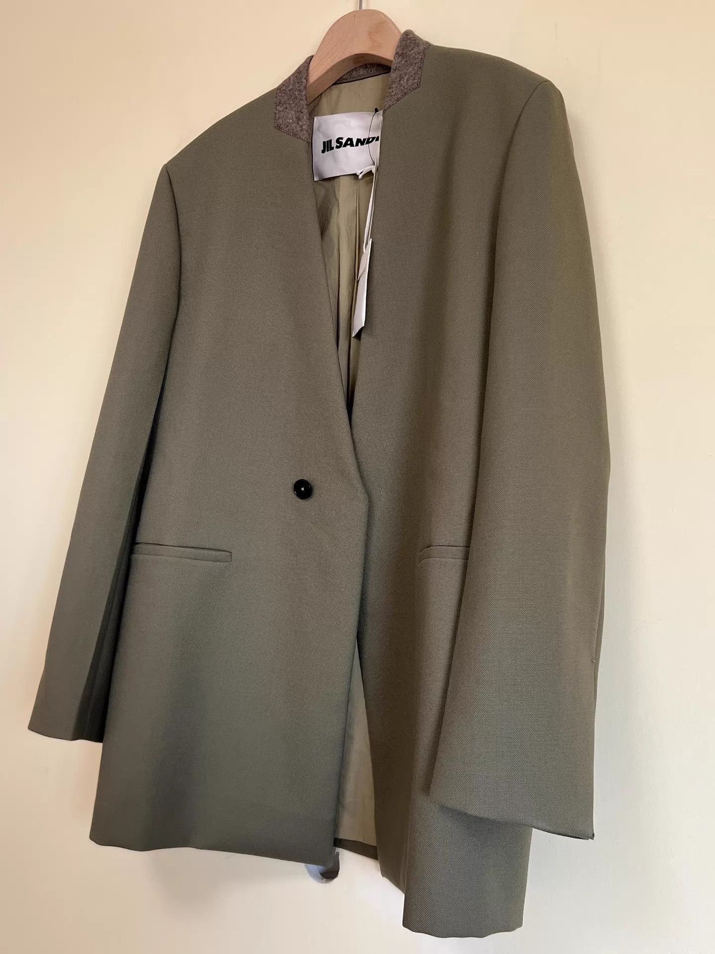 Jil Sander Jil Sander Men's Collarless Blazer Avocado Green 48 Size US M / EU 48-50 / 2 - 4 Thumbnail