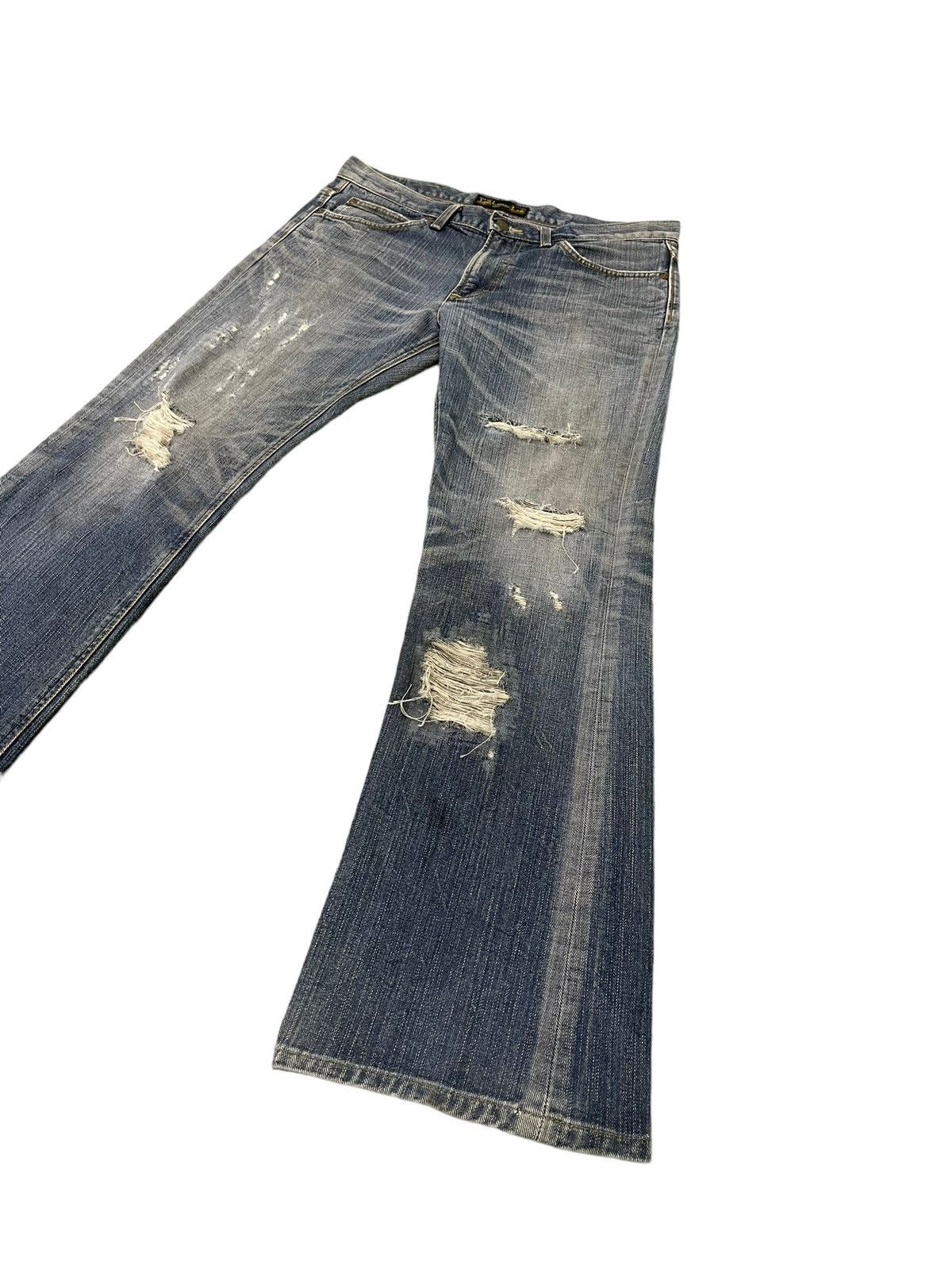 Hysteric Glamour × Japanese Brand Flare Jeans Lee Japan Faded Distress Boot Cut 8🟦2 Size US 35 - 3 Thumbnail