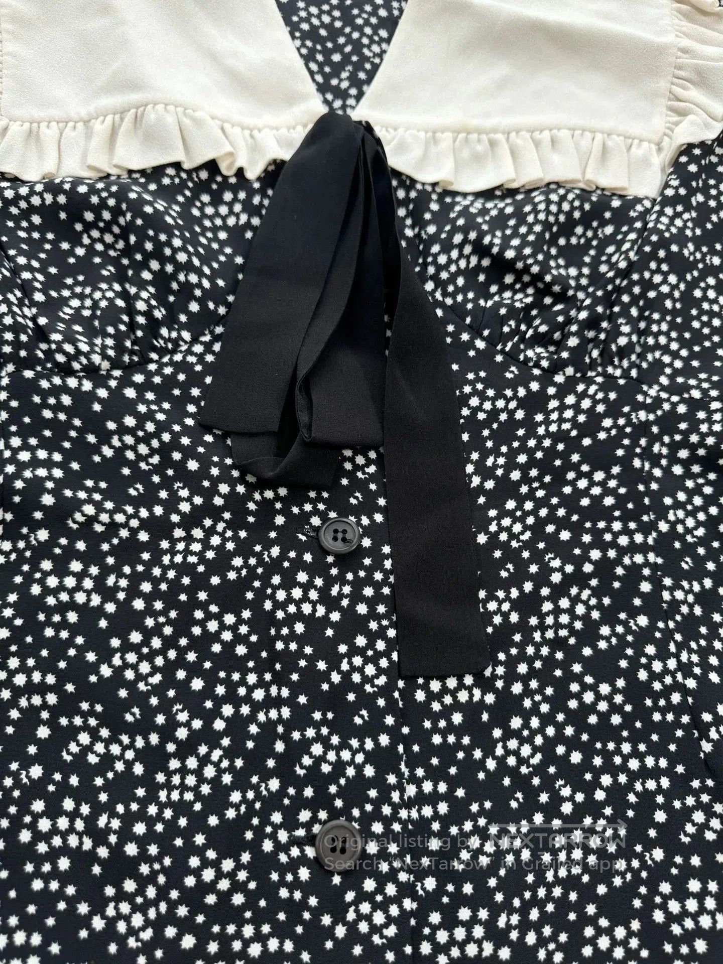 Miu Miu Miu Miu Star Print Doll Collar Silk Dress. Size M / US 6-8 / IT 42-44 - 4 Thumbnail