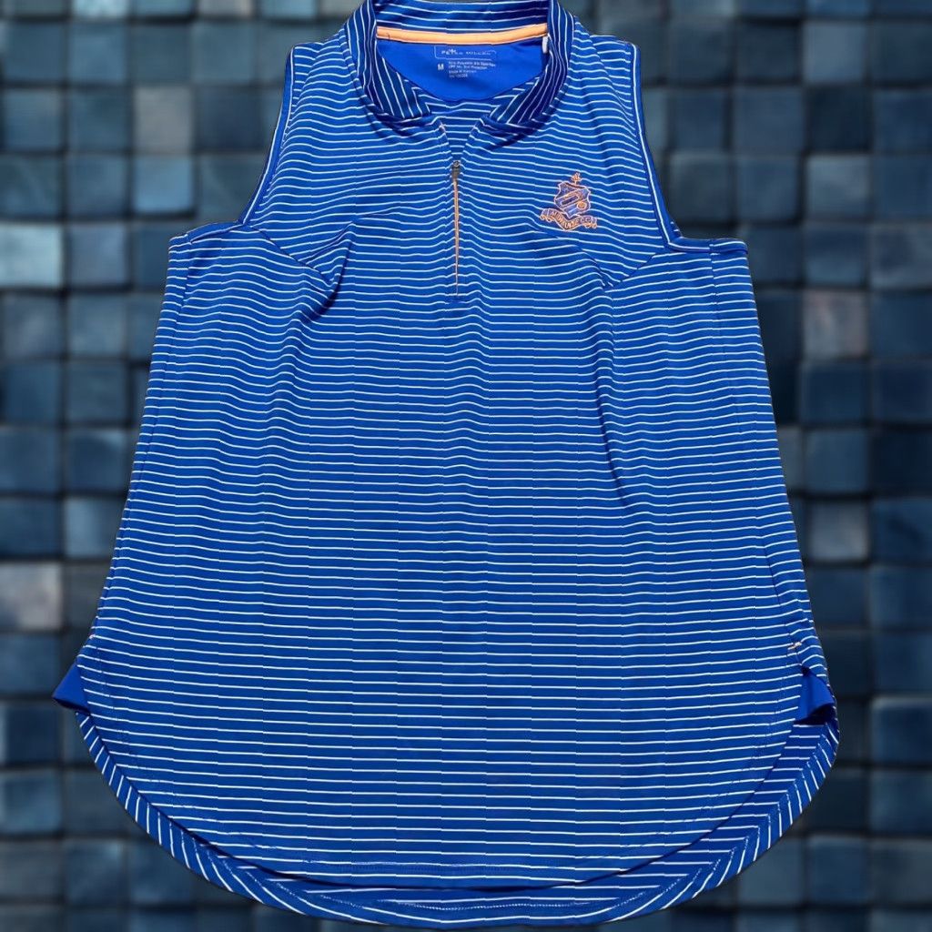 Peter Millar Peter Millar Womens Top M Blue Striped Sleeveless Milwaukee County Club Zip Size M / US 6-8 / IT 42-44 - 1 Thumbnail
