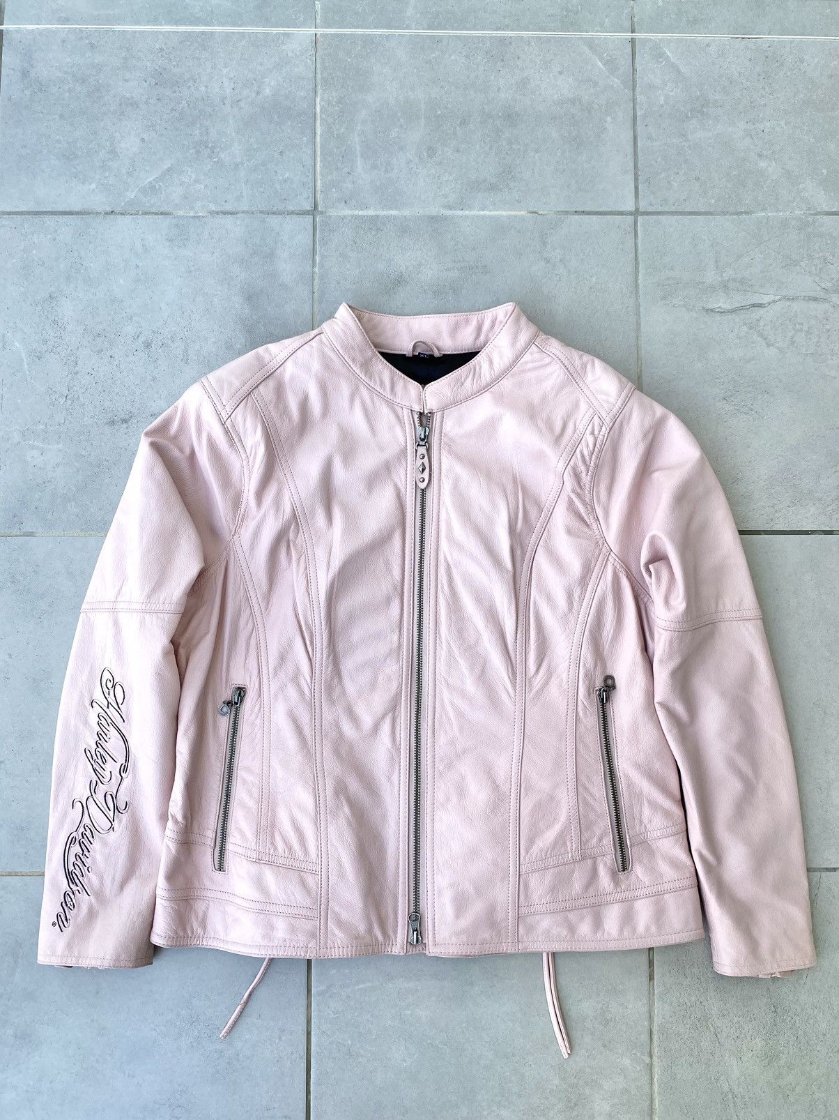 Harley Davidson Womens Pink Leather Jacket Harley Davidson Size XL / US 12-14 / IT 48-50 - 6 Thumbnail