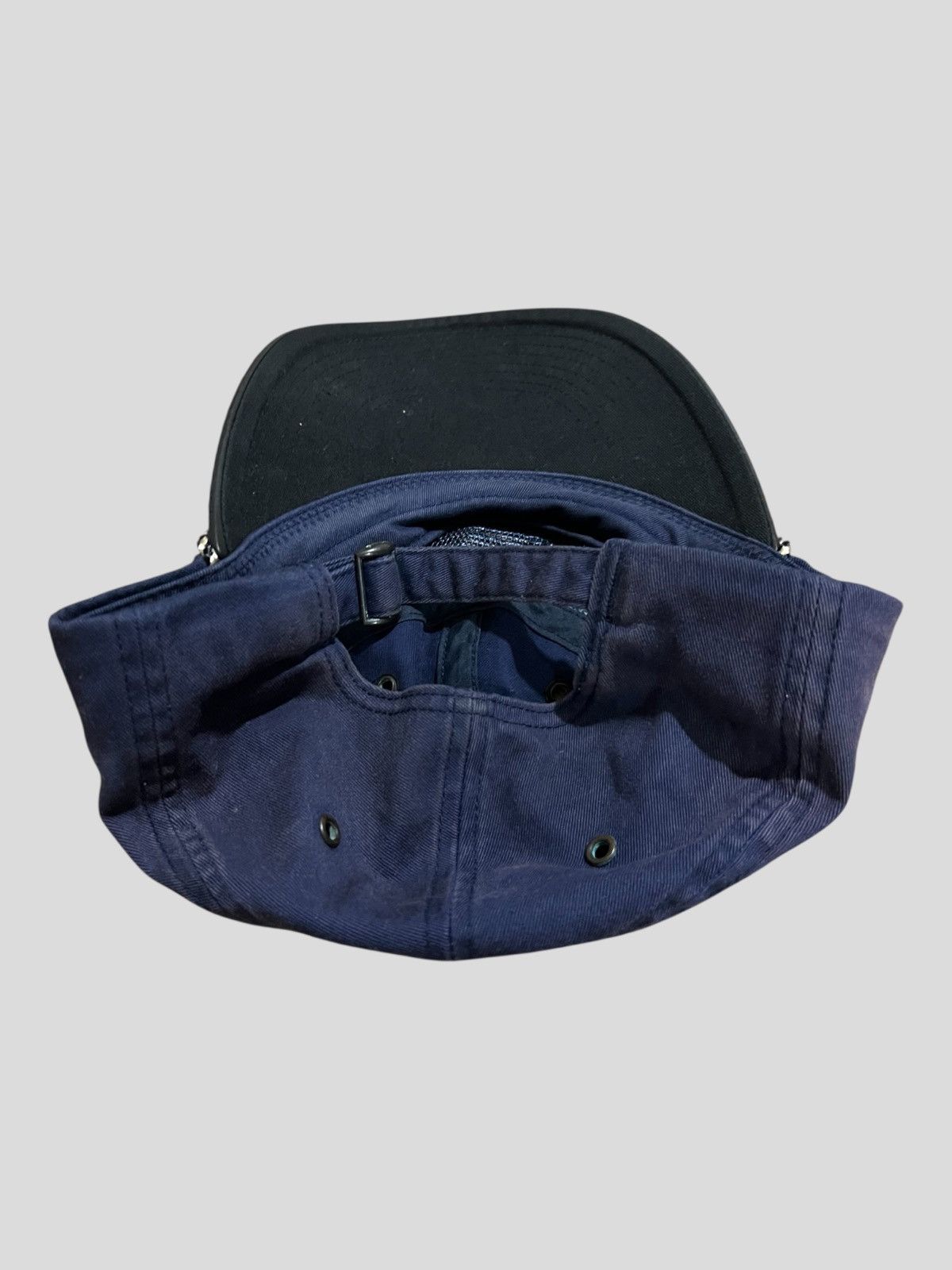 RRL Ralph Lauren Vintage 90s Polo Sport RL Fisherman Hybrid Mesh Leather Cap Size ONE SIZE - 6 Thumbnail