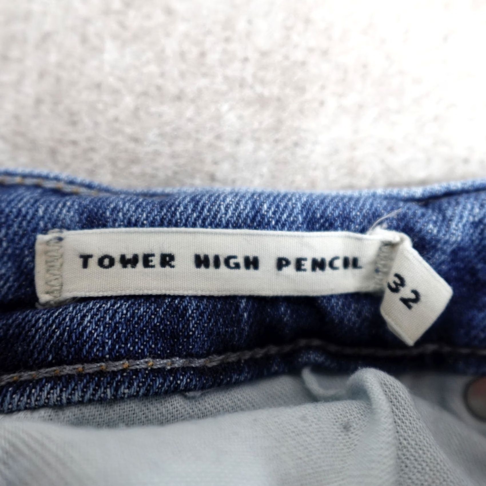 Vintage EMERSON FRY Twin Doves Jeans 32 Blue Tower High Pencil Made in USA Womens Size 24" / US 00 / IT 34 - 2 Thumbnail
