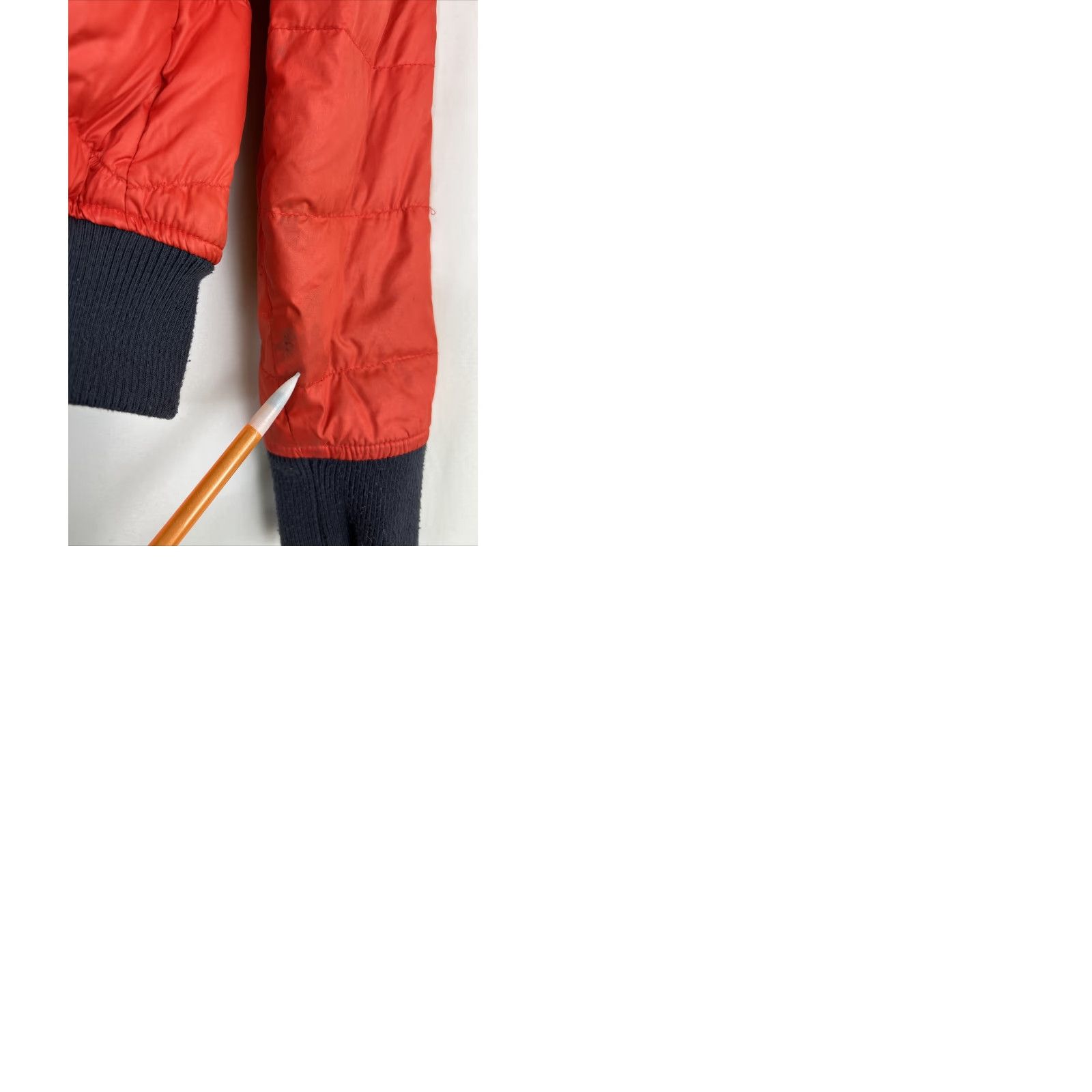 Athleta VINTAGE Athleta Dobby Goose Down Red Puffer Bomber Jacket womens XS full zip Size XS / US 0-2 / IT 36-38 - 11 Thumbnail
