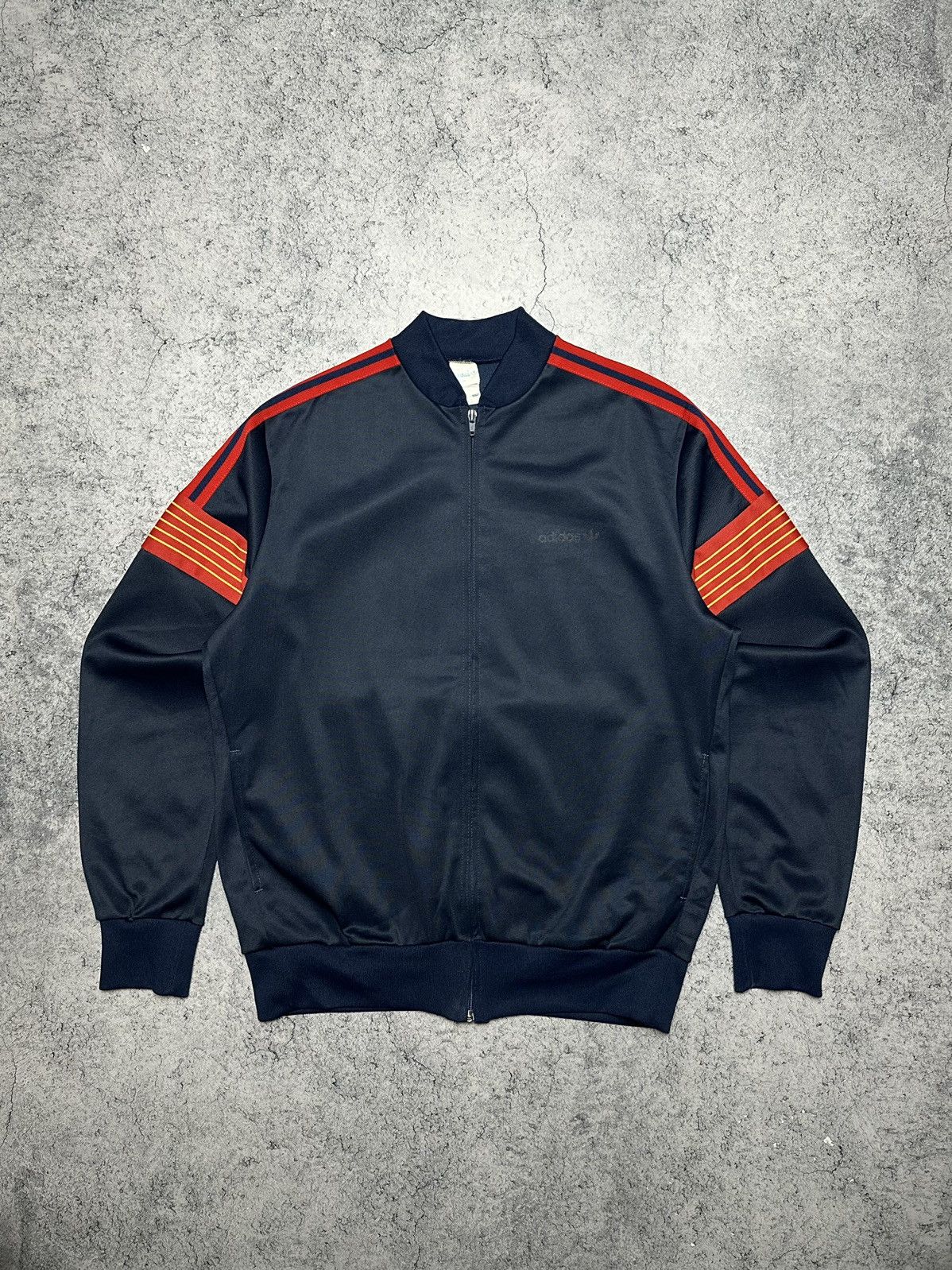 Adidas Vintage Adidas 80s Ventex Track Jacket Bomber Navy Blue Size US M / EU 48-50 / 2 - 1 Thumbnail