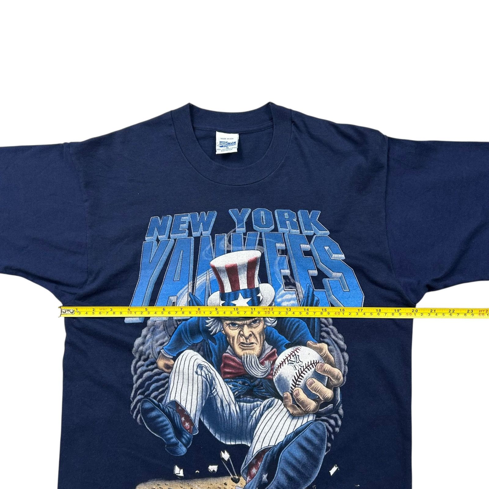 MLB NEW YORK YANKEES SALEM SPORTSWEAR 1993 CARICATURE T-SHIRT Size US M / EU 48-50 / 2 - 6 Thumbnail