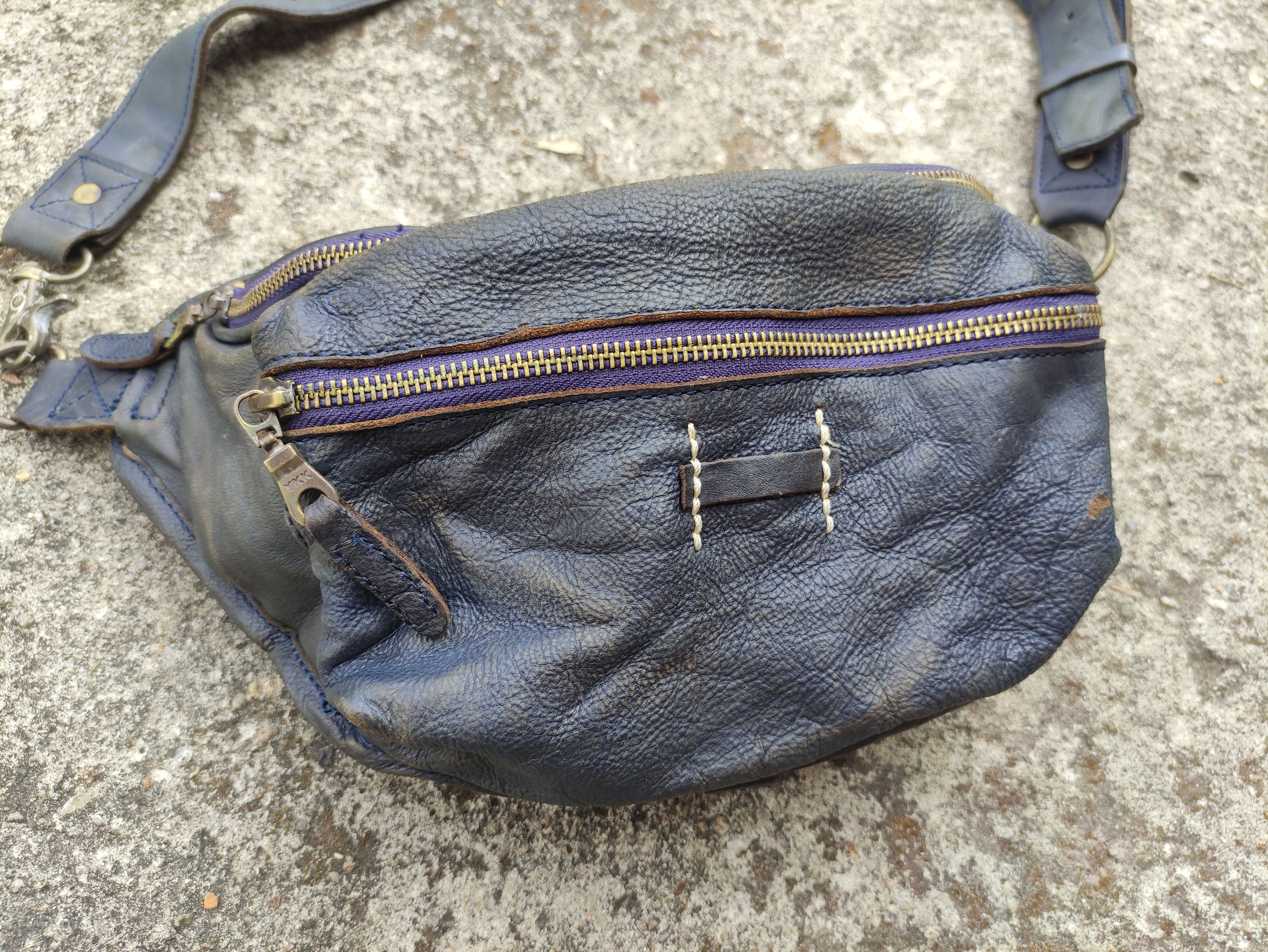 Japanese Brand GREEN LABEL RELAXING VINTAGE LEATHER WAIST BAG Size ONE SIZE - 8 Thumbnail
