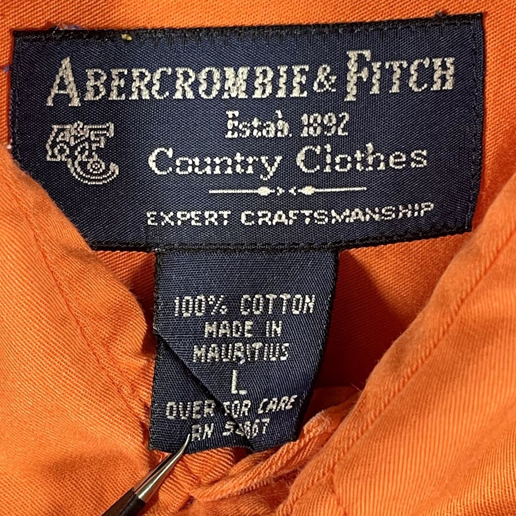 Abercrombie & Fitch Abercrombie & Fitch The Angler Shirt Mens L Orange Button-Up Casual Fishing Outdoor Cotton Long Sleeve Size US L / EU 52-54 / 3 - 5 Thumbnail