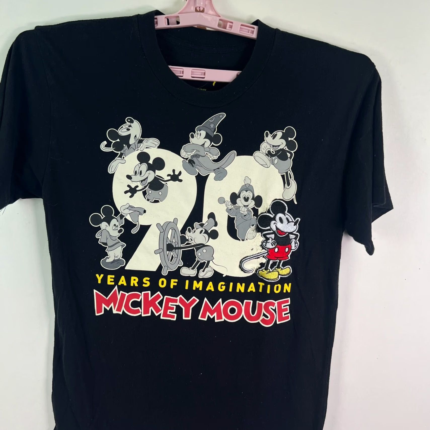 Disney Mickey Mouse 90th Celebration T Shirt Disney Adult M Black Cotton Polyester Knit Crew Neck Short Sleeve Mens Size US M / EU 48-50 / 2 - 4 Thumbnail