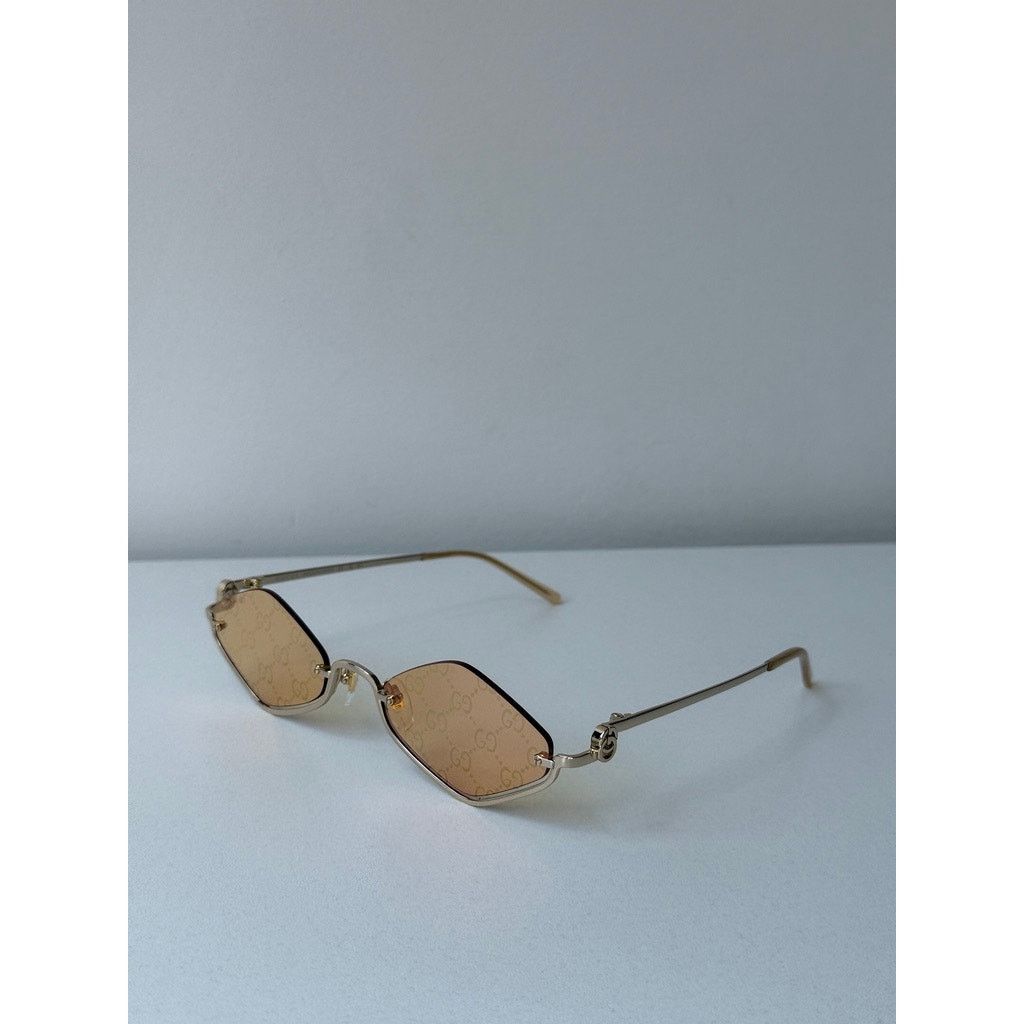 Gucci NEW Gucci GG1604S Gold Cat Eye Logo Mirror Sunglasses $720 Size ONE SIZE - 7 Thumbnail