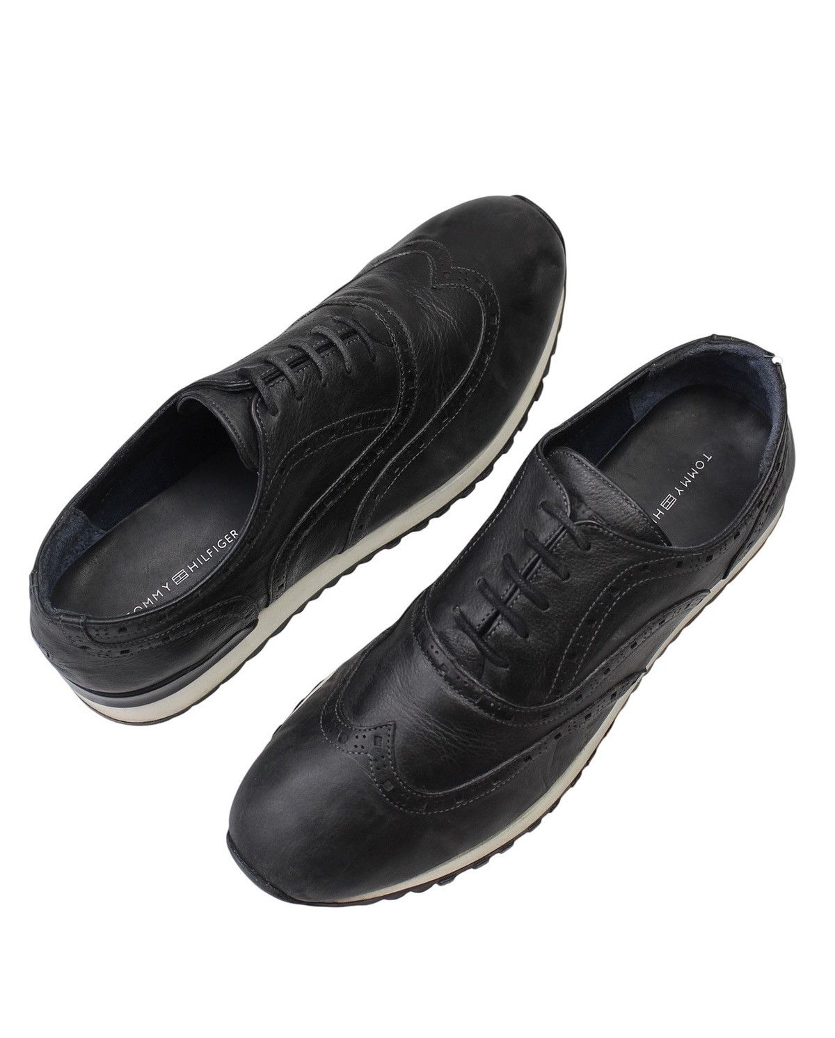 Designer × Tommy Hilfiger 2017 TOMMY HILFIGER BLACK LEATHER BROGUE SNEAKERS Size US 9.5 / EU 42-43 - 5 Thumbnail