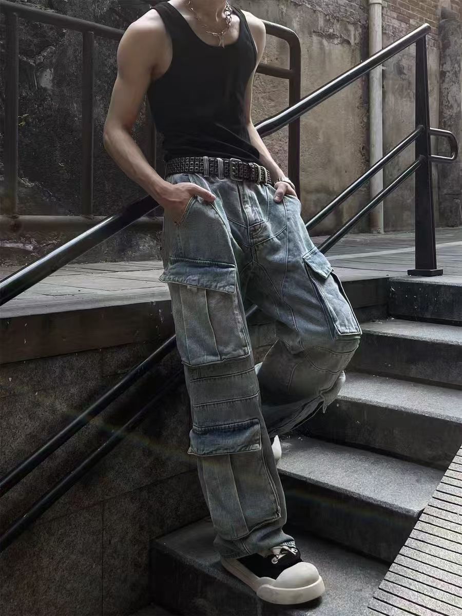 Japanese Brand × Jean Vintage heavyweight big pocket baggy jeans Size US 32 / EU 48 - 1 Thumbnail