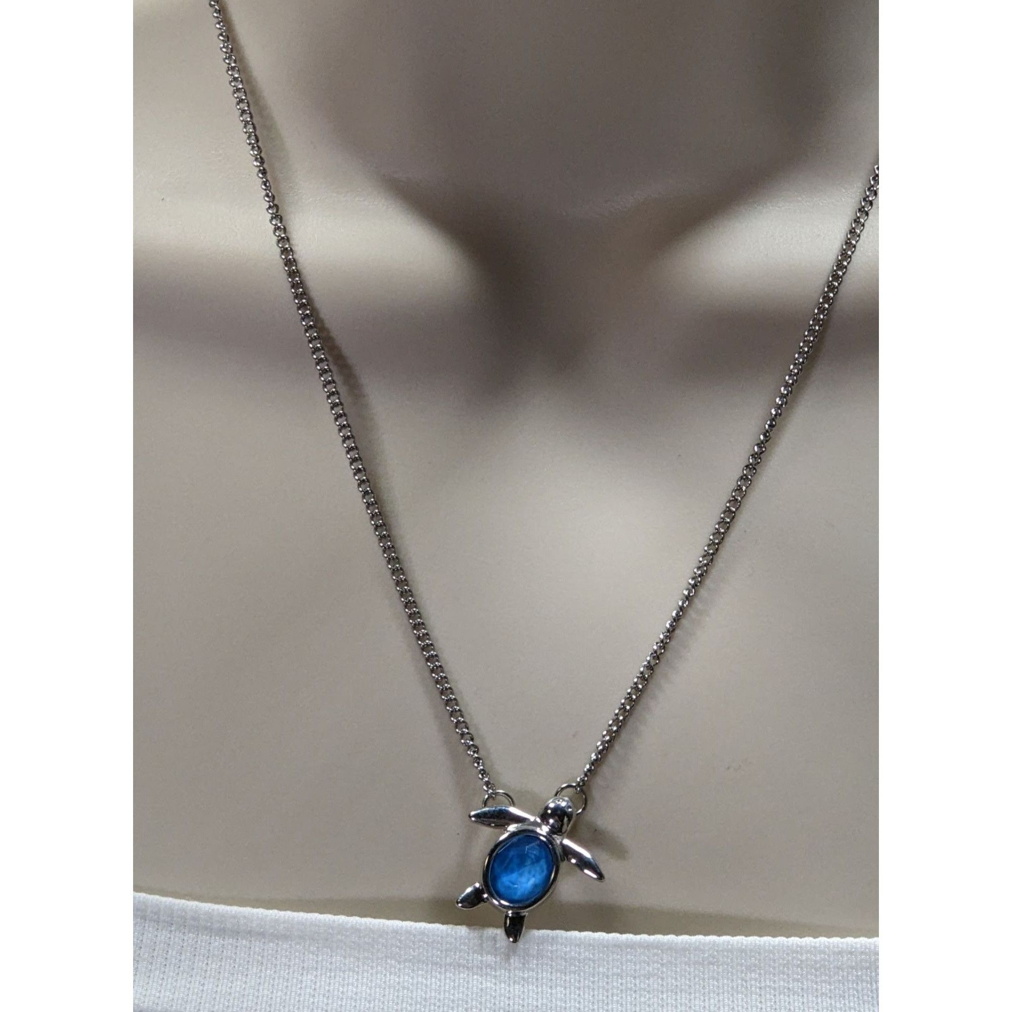 Other Beachy Mermaidcore Turtle Pendant Necklace With Blue Gemston Size ONE SIZE - 1 Thumbnail