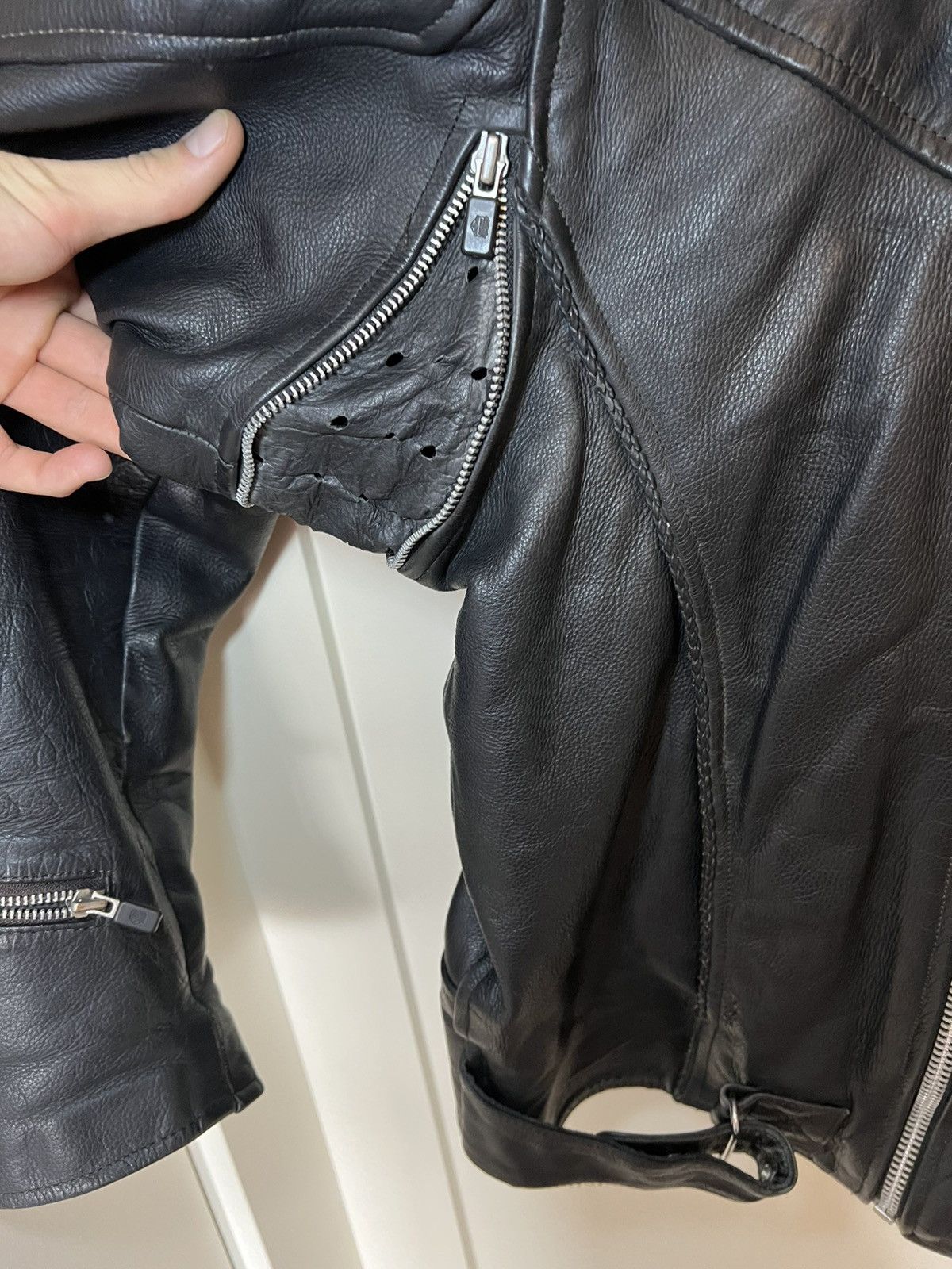 Vintage Vintage heavy leather biker jacket Size US XXL / EU 58 / 5 - 6 Thumbnail