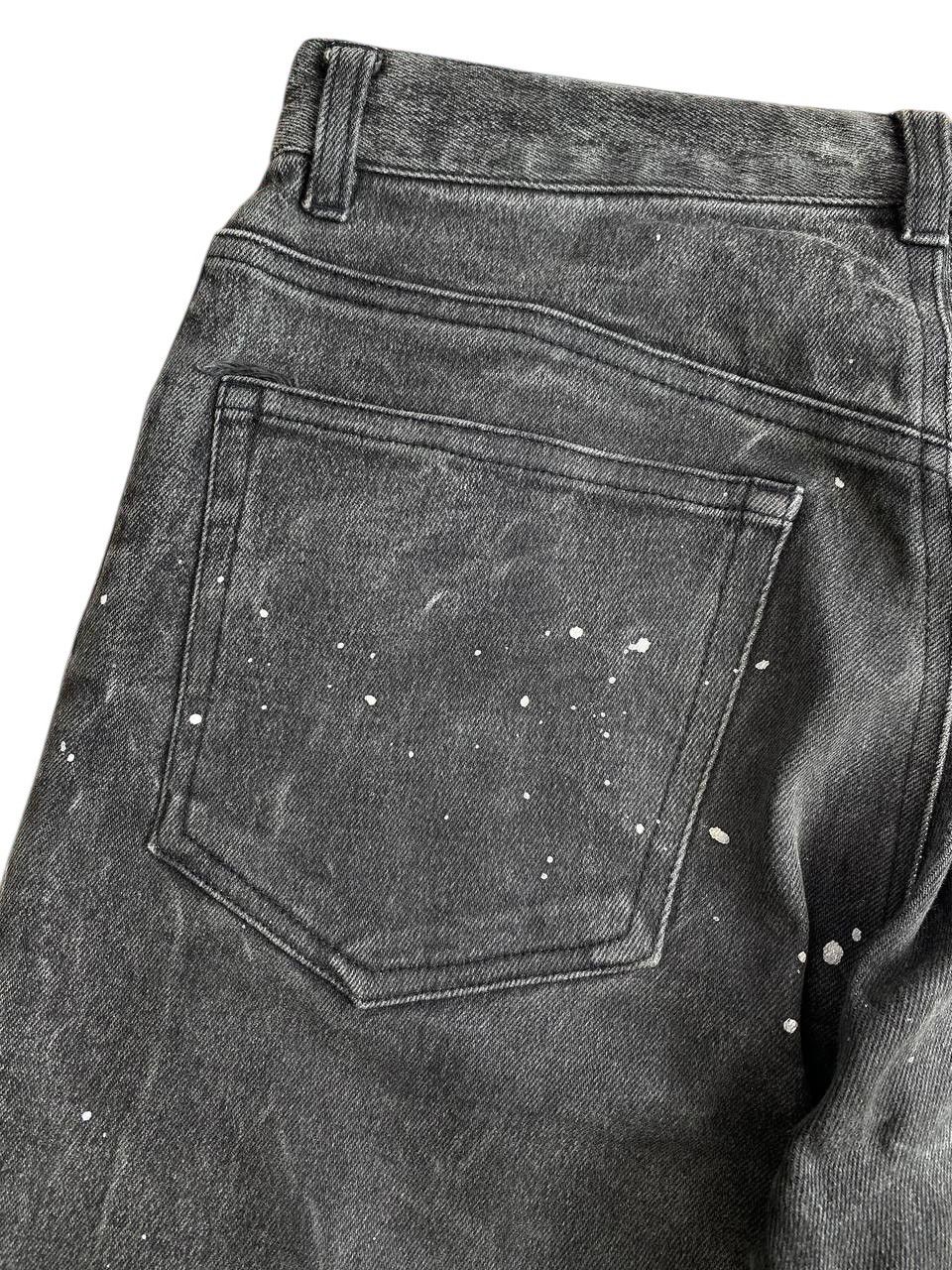 Japanese Brand Y2K 2000’s Berning Sho Paint Splatter Poem Black Denim Size US 29 - 11 Thumbnail