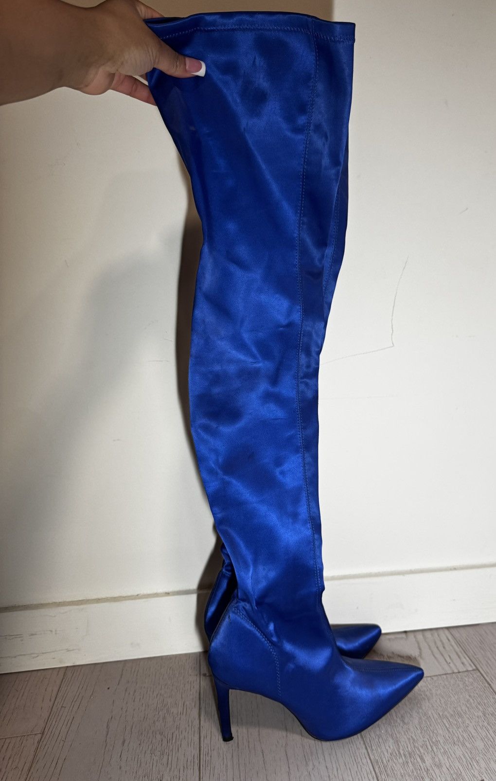 Zara Zara Over The Knee Satin Boots Size US 7 / IT 37 - 1 Thumbnail