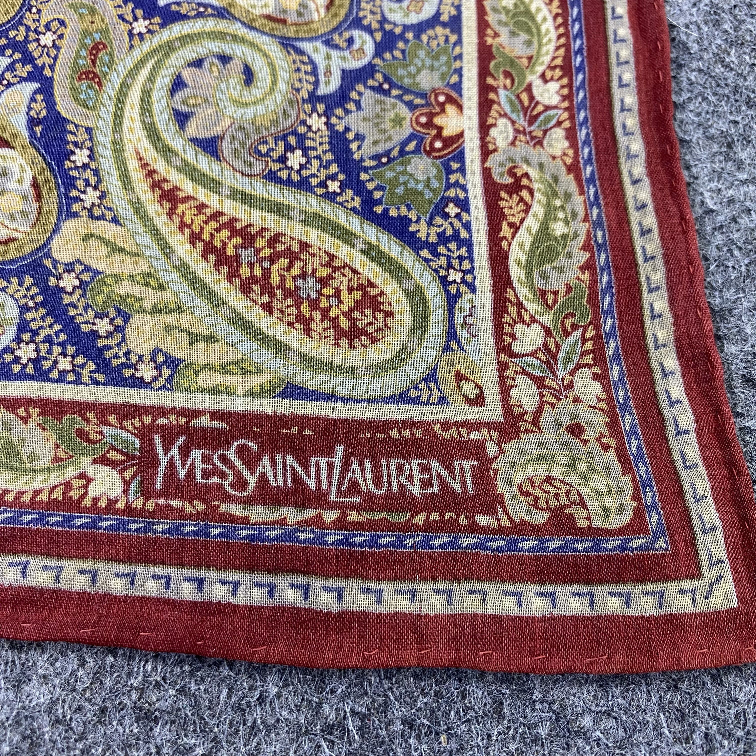 Yves Saint Laurent Yves Saint Laurent Handkerchief Neckerchief Bandana-B1770 Size ONE SIZE - 7 Thumbnail