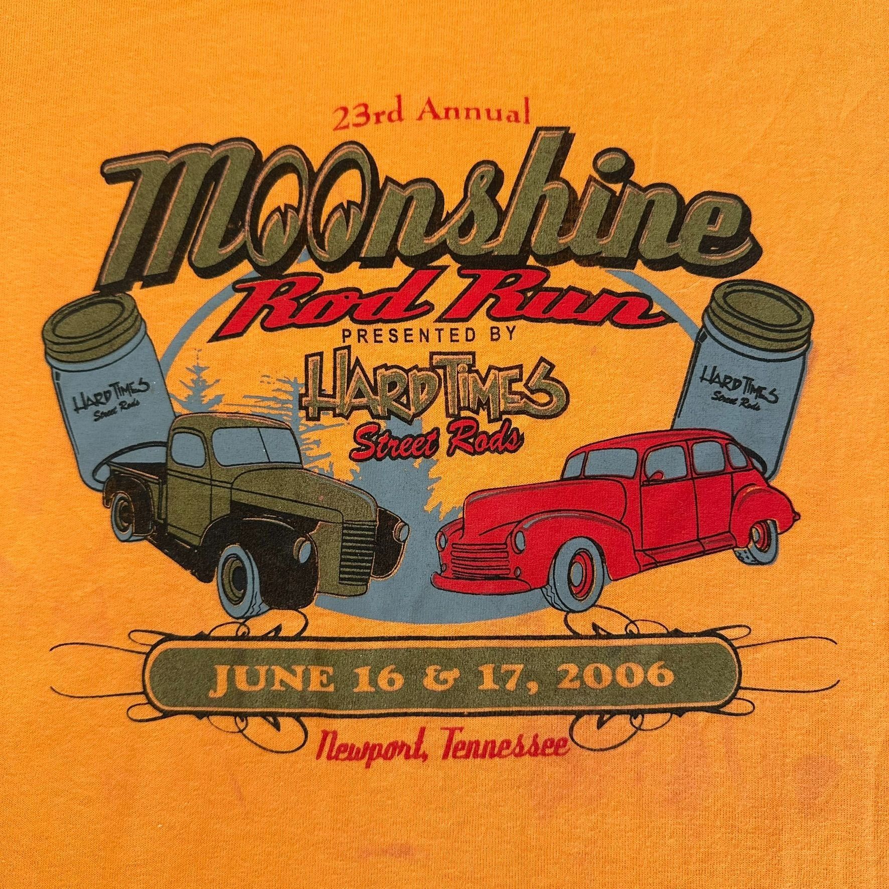 Vintage Vintage Y2K Moonshine Rod Run Car Show T-Shirt Orange L Clas Size US L / EU 52-54 / 3 - 2 Thumbnail