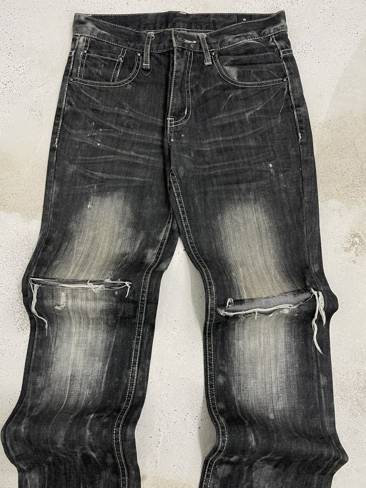 Designer Vintage Japan SemanticDesign Affliction Punk Distress Denim Size US 30 / EU 46 - 4 Thumbnail
