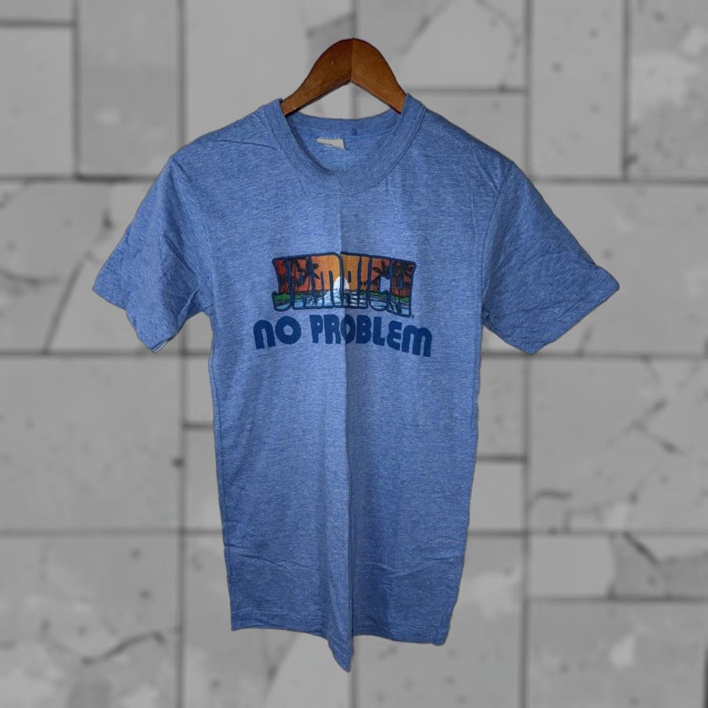 Vintage VTG Sun Island Jamaica No Problem BLUE Shirt M Mens Regular Crew Neck Short Sleeve Vintage Graphic Print 80s Beach Size US M / EU 48-50 / 2 - 1 Thumbnail