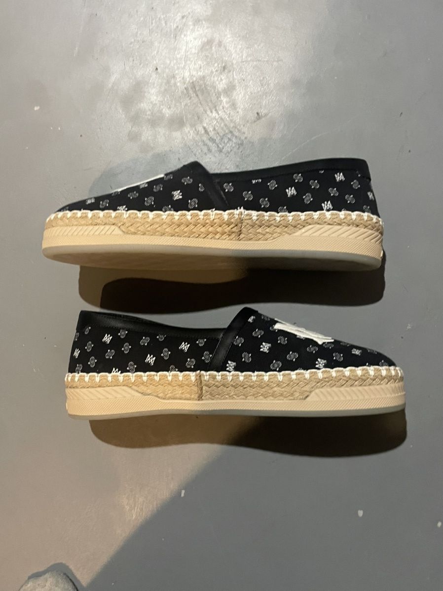 Amiri AMIRI Canvas Printed Espadrilles Black Slip On Designer Shoe Size US 13 / EU 46 - 2 Thumbnail