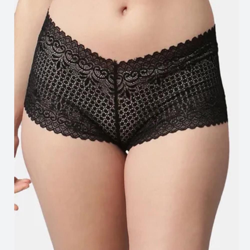 Designer Rosa l NWT Black Sheer lace Boyshort Panties Small Size ONE SIZE - 5 Thumbnail
