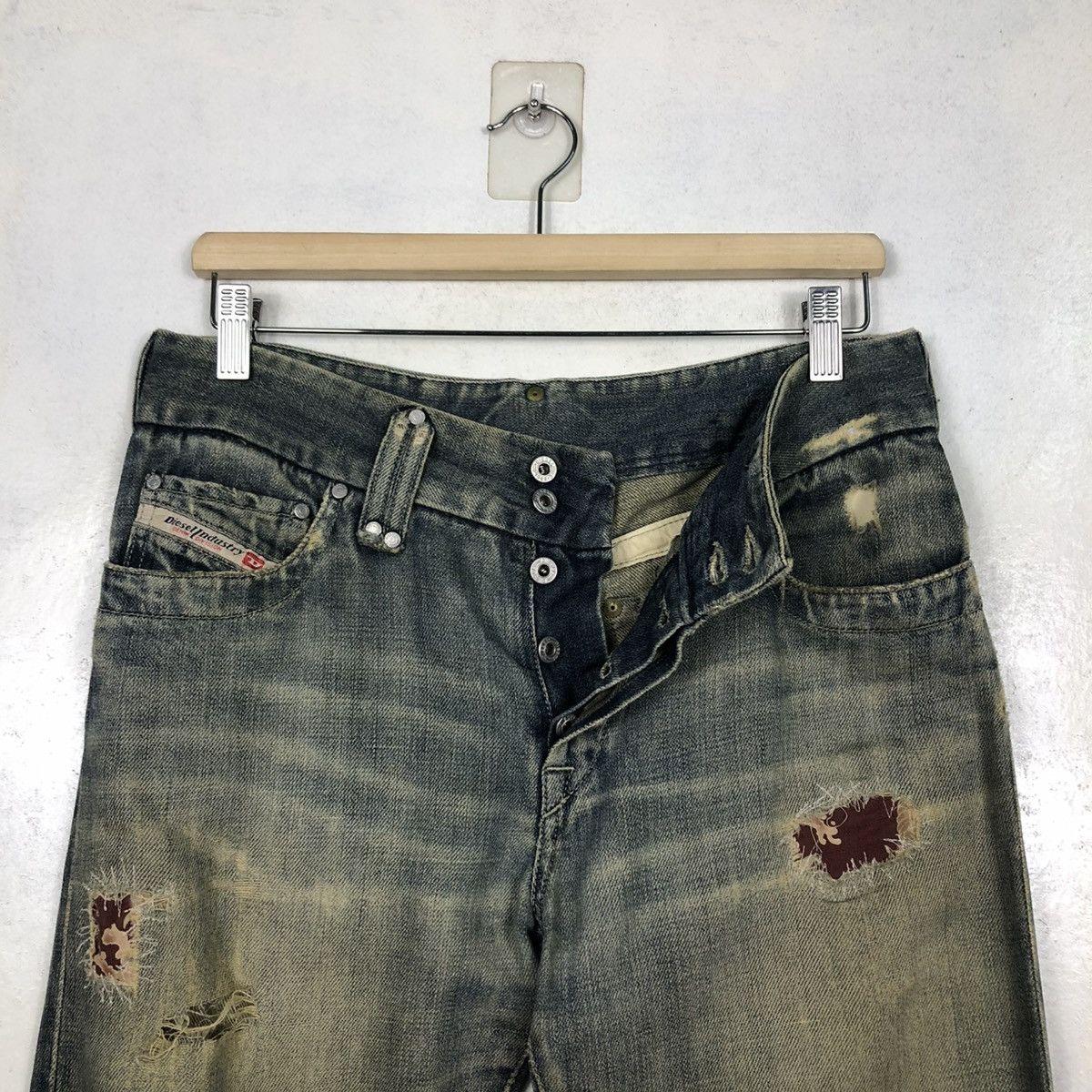 Diesel 🔥DISTRESSED RUSTY DESIGN DIESEL DENIM JEANS PATCHWORK Size US 32 / EU 48 - 18 Thumbnail
