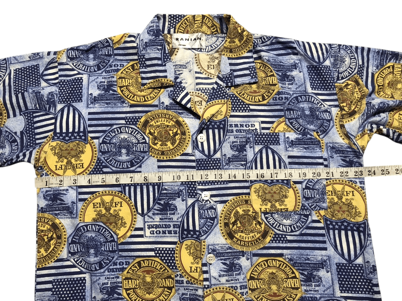 Japanese Brand 80s-90s Vintage Ranian All Over Print Open Collar Shirt Rare Size US L / EU 52-54 / 3 - 13 Thumbnail