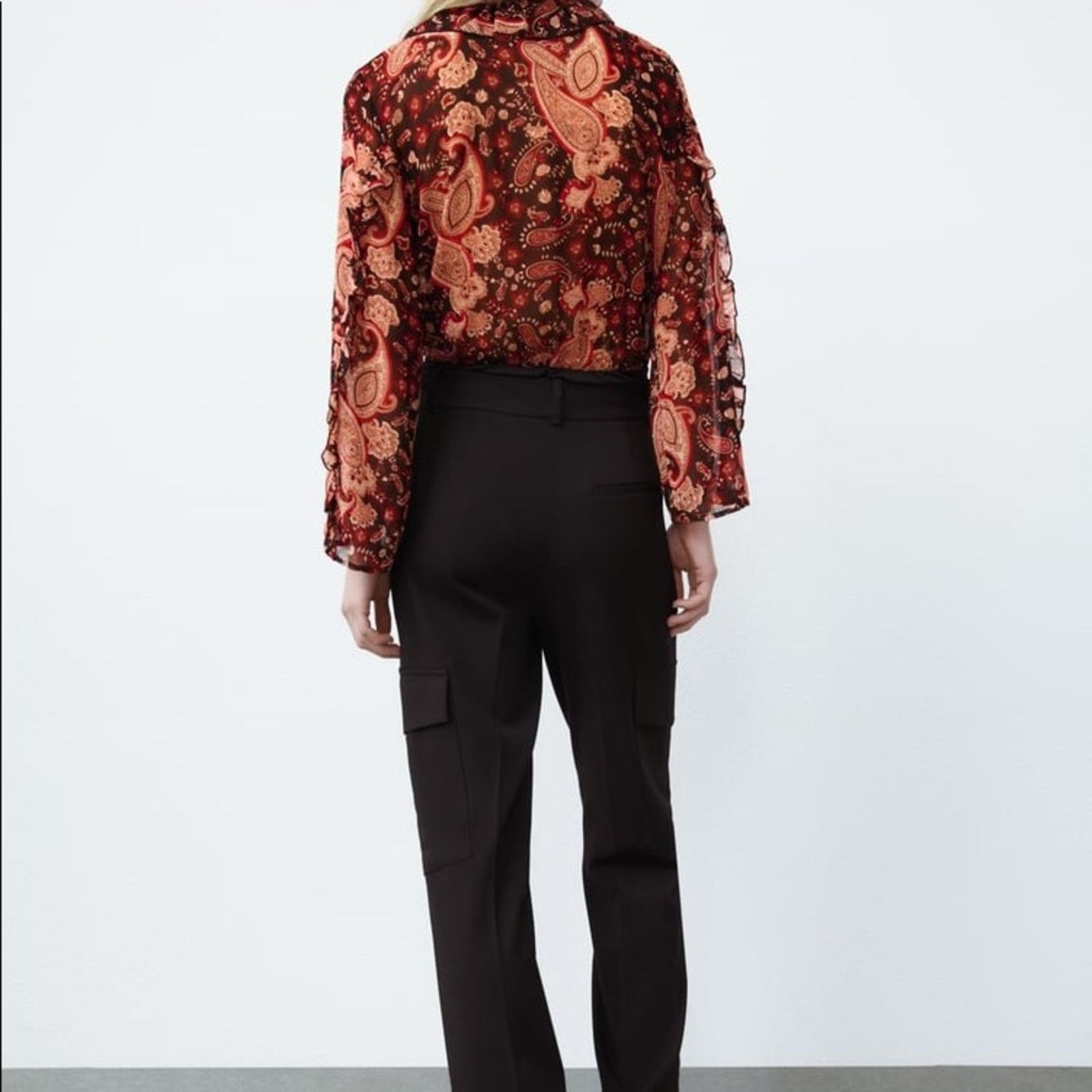 Zara ZARA PRINTED RUFFLED BODYSUIT MULTICOLORED Size M / US 6-8 / IT 42-44 - 3 Thumbnail