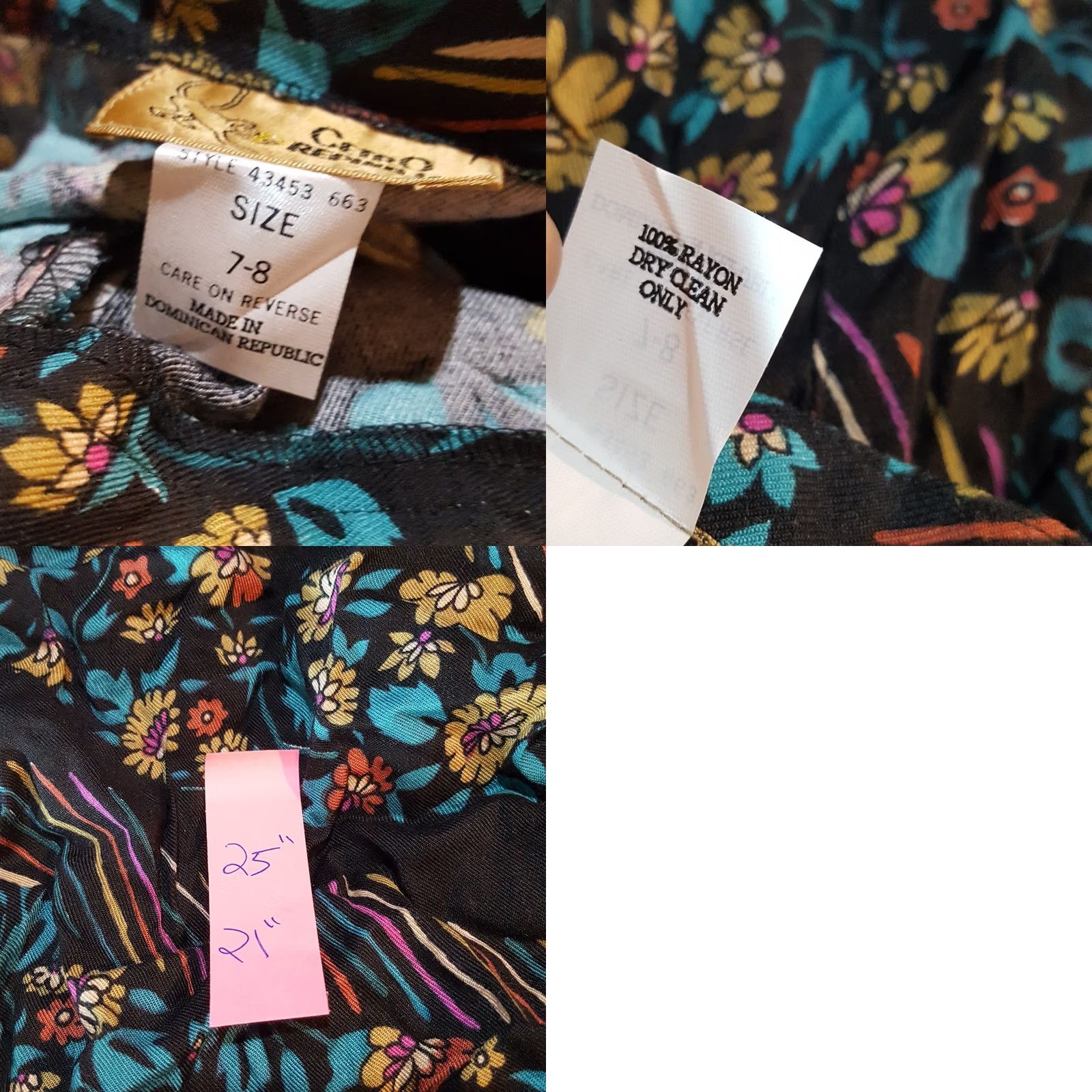 Vintage VINTAGE Cetro Republic Skirt Knee Length Women's Size 8 Floral Pockets Pencil Spiral 80s 90s Vintage Size 30" / US 8 / IT 44 - 8 Thumbnail