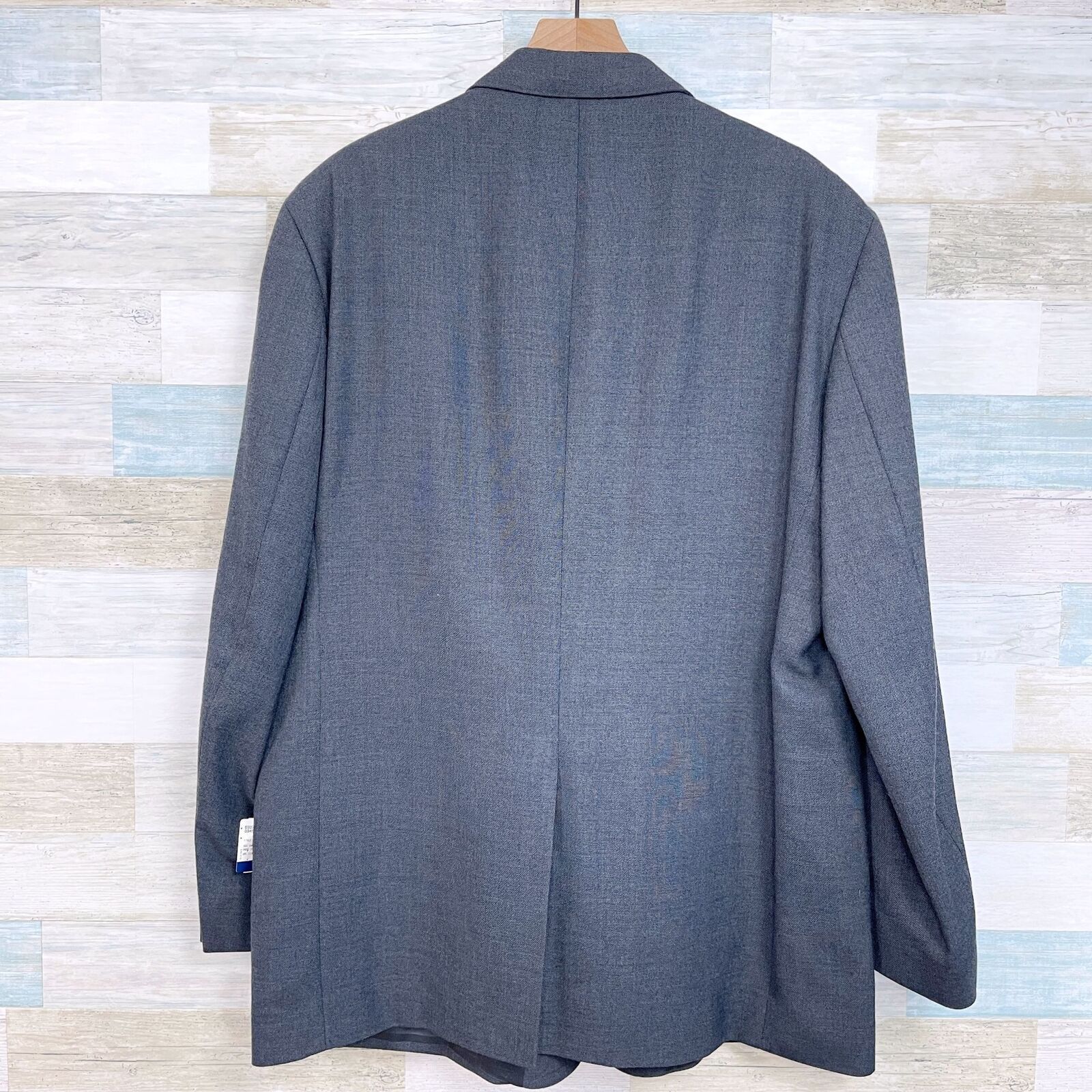 Stafford Stafford Silver Button Hopsack Blazer Gray Worsted Wool 48L Size 48L - 6 Thumbnail