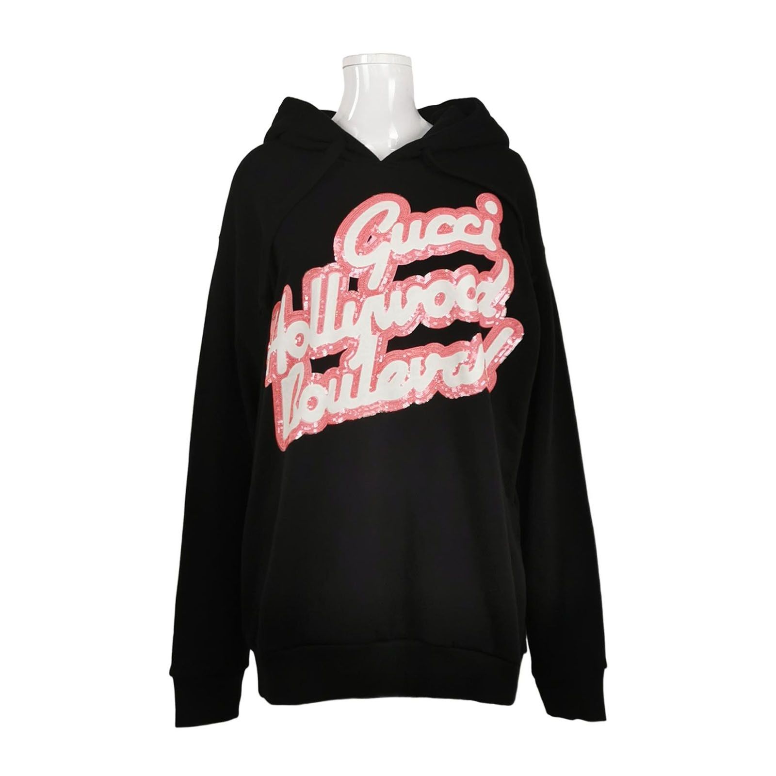 Gucci Gucci Black Hollywood Logo Cotton Hoodie M Size M / US 6-8 / IT 42-44 - 1 Thumbnail