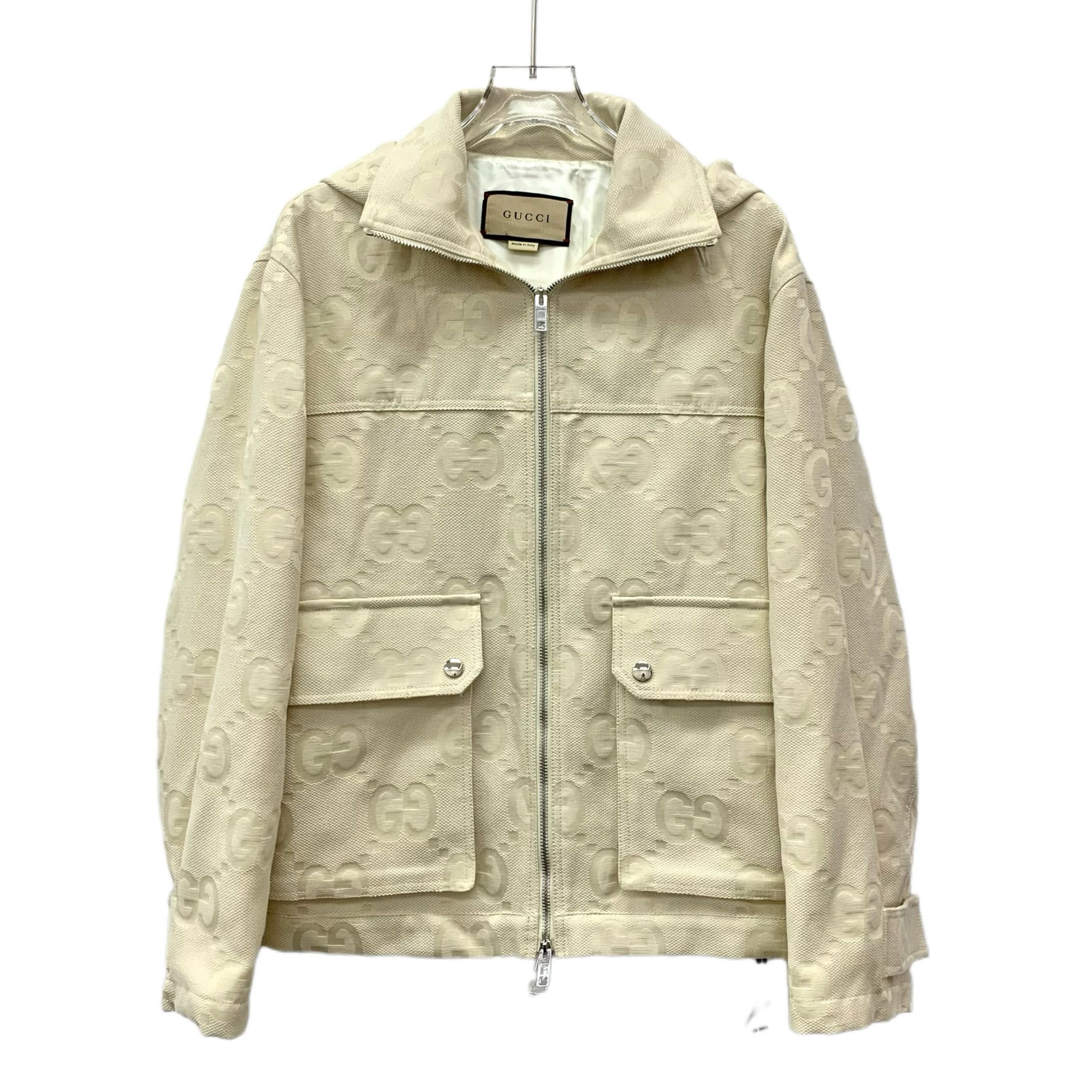 Gucci Gucci Beige Logo Jacquard Zip-Up Hoodie (Size XS) Size XS / US 0-2 / IT 36-38 - 1 Thumbnail