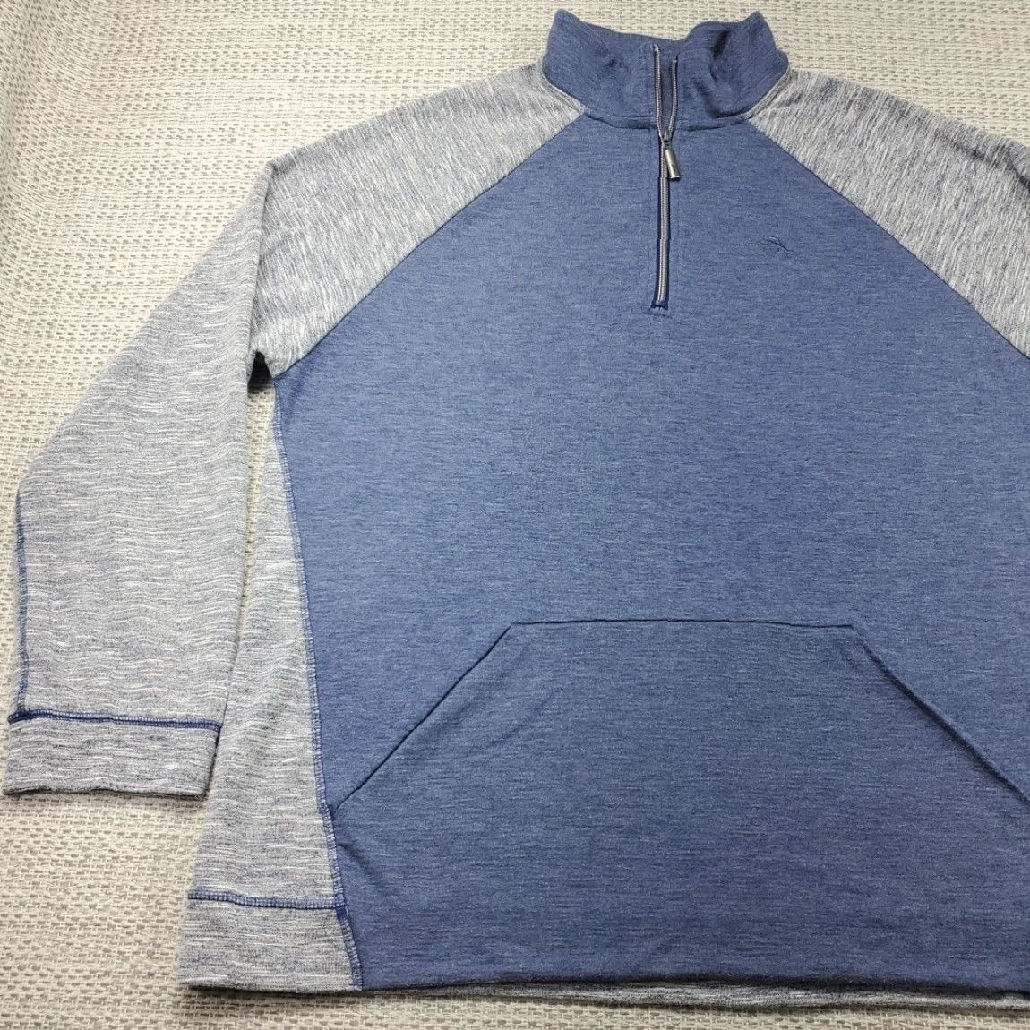 Tommy Bahama Tommy Bahama Pullover 1/4 Zip Long Sleeve Mens XL Blue Gray Heather Casual Size US XXL / EU 58 / 5 - 3 Thumbnail