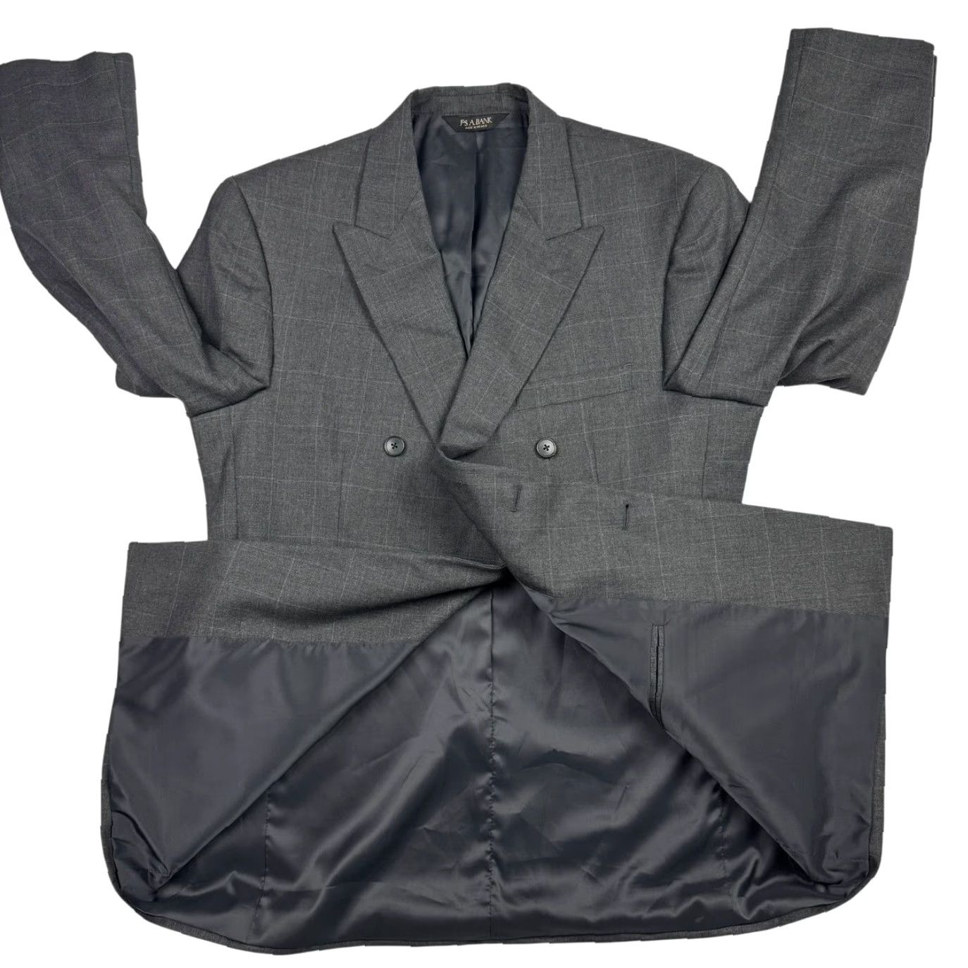 Jos. A. Bank VINTAGE Jos. A. Bank Wool Double-Breasted Jacket Blazer Gray 41R Mens Regular Blazer Jacket Wool Gray 41R Mens Size 42R - 3 Thumbnail