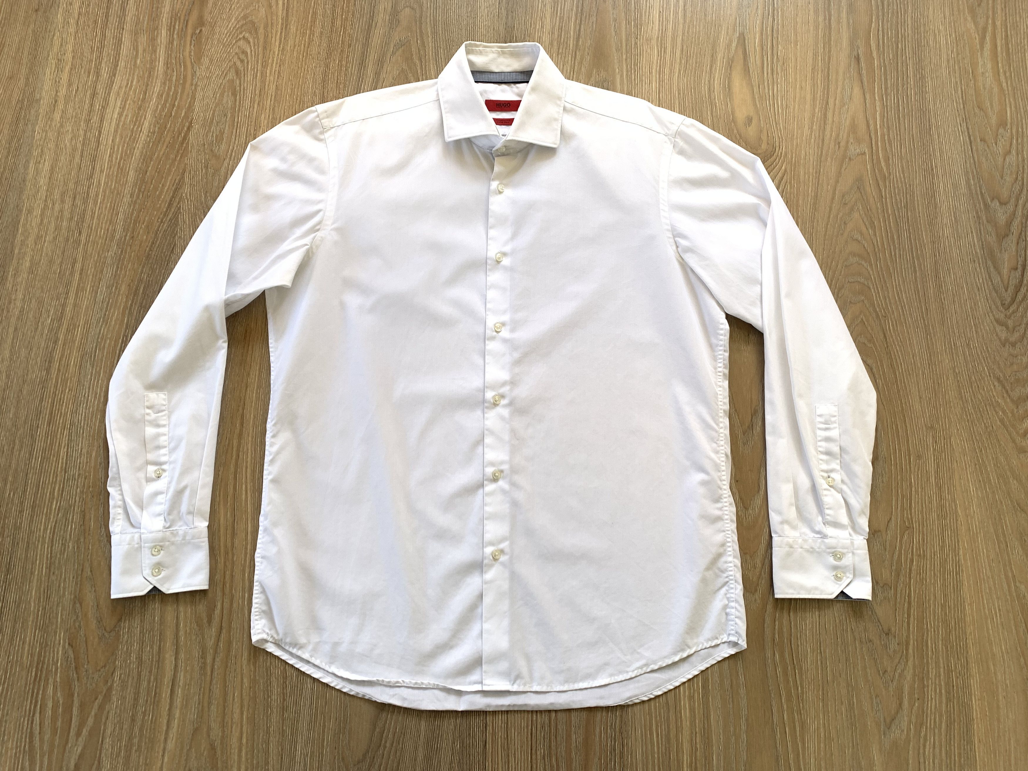 Hugo Boss Hugo Boss Regular Fit White Cotton Long Sleeve Shirt Size US S / EU 44-46 / 1 - 2 Thumbnail
