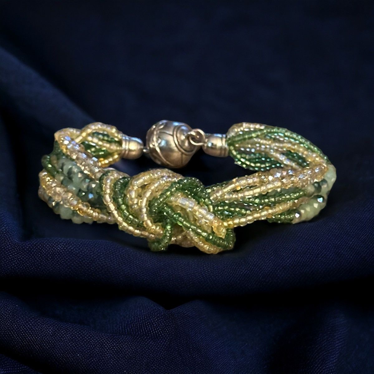 Other Twisted green and yellow seed bead bracelet Size ONE SIZE - 1 Thumbnail