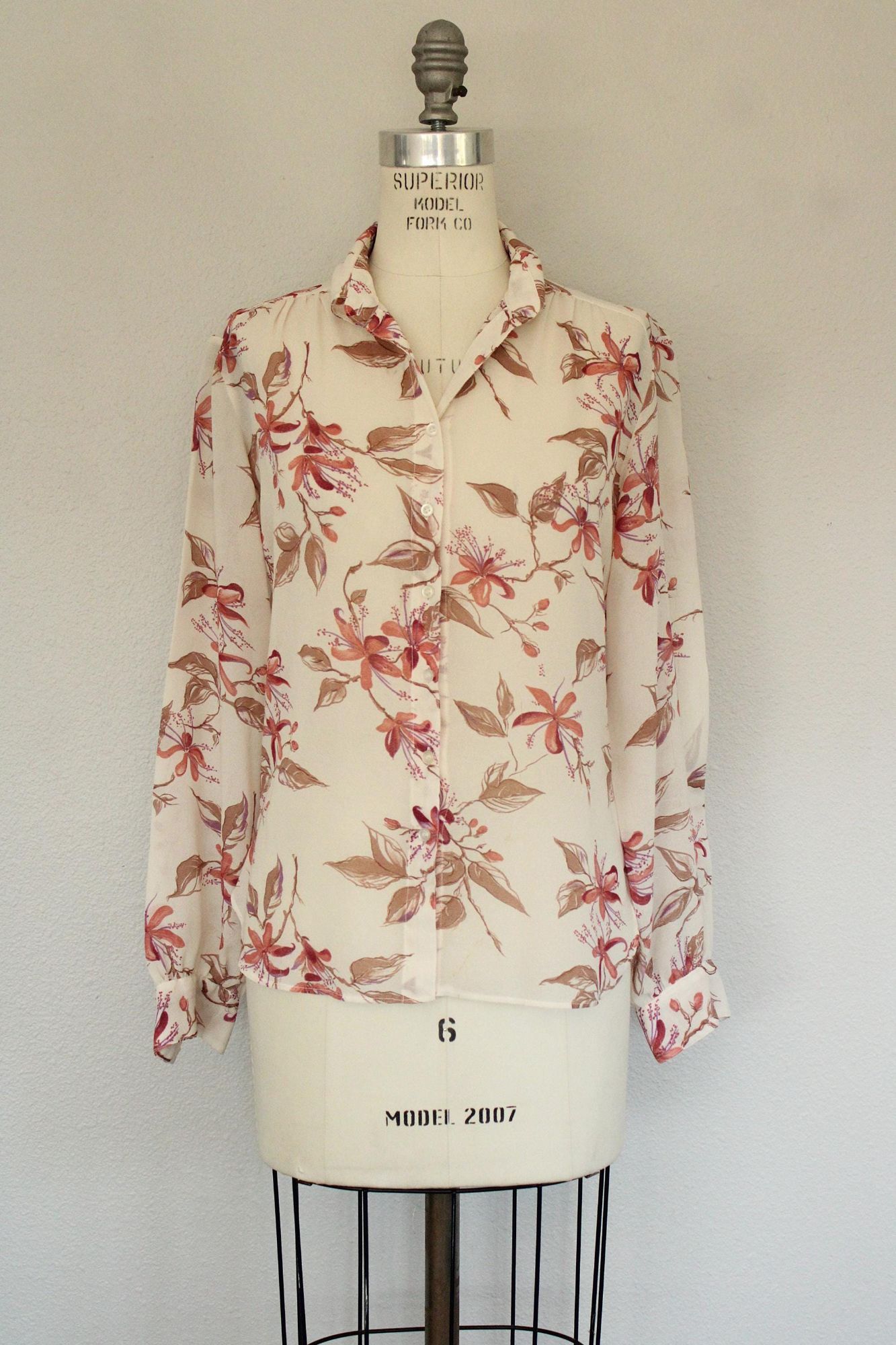 Vintage Vintage 1970s Shirt, Campus Casuals Floral Print Button Down Size L / US 10 / IT 46 - 2 Thumbnail