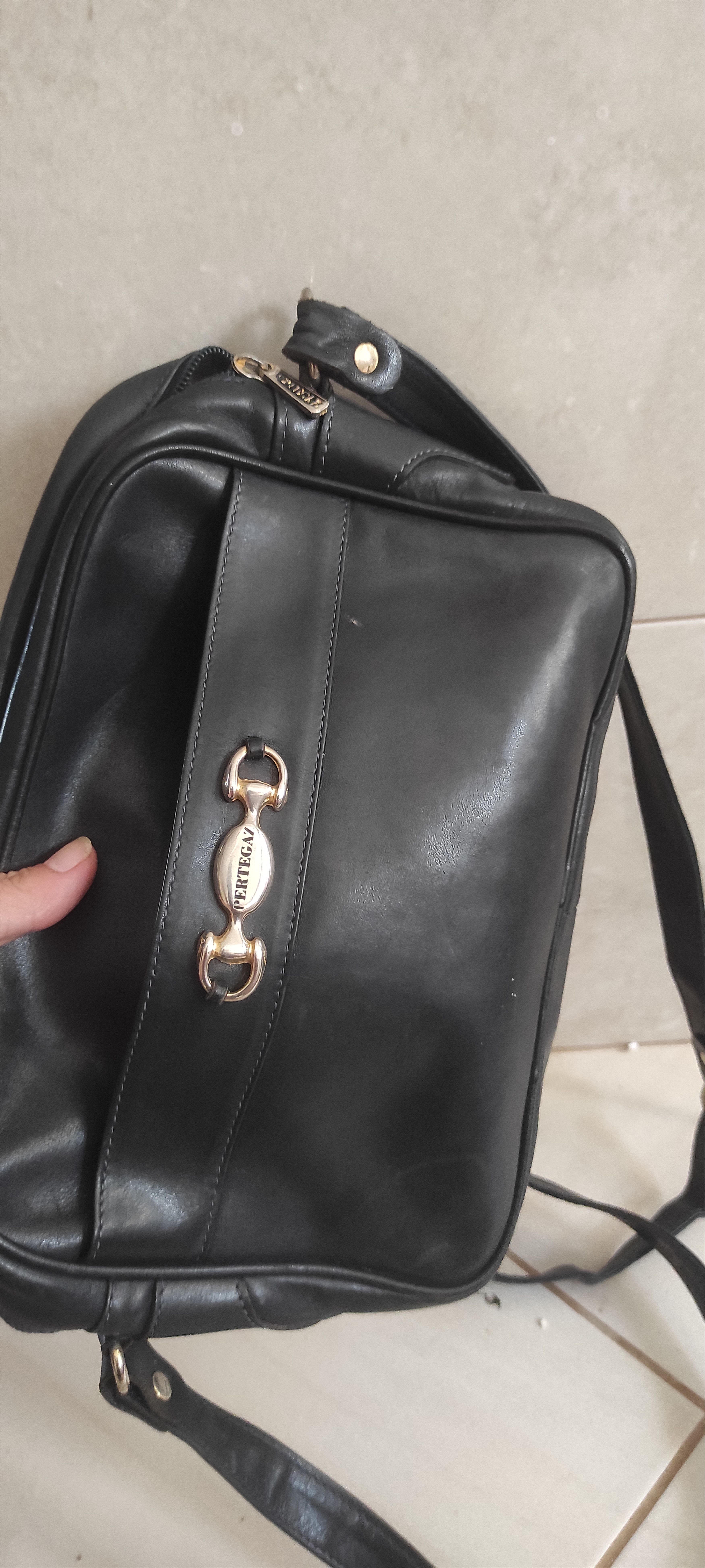 Other Vintage Pertegaz Genuine Leather Shoulder Bag Dark Blue Size ONE SIZE - 19 Thumbnail