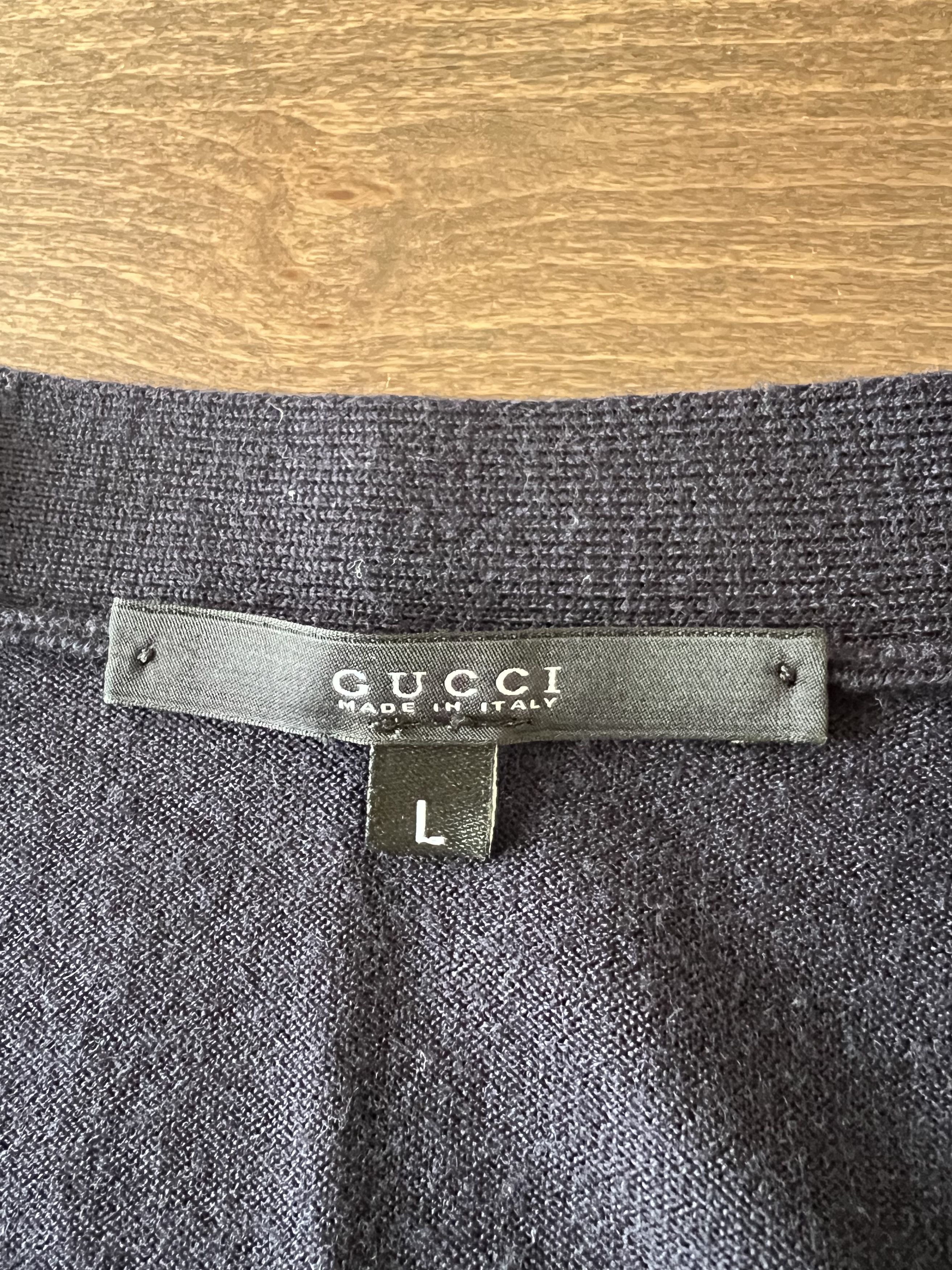 Gucci Gucci Blue Wool Cardigan Size US L / EU 52-54 / 3 - 5 Thumbnail