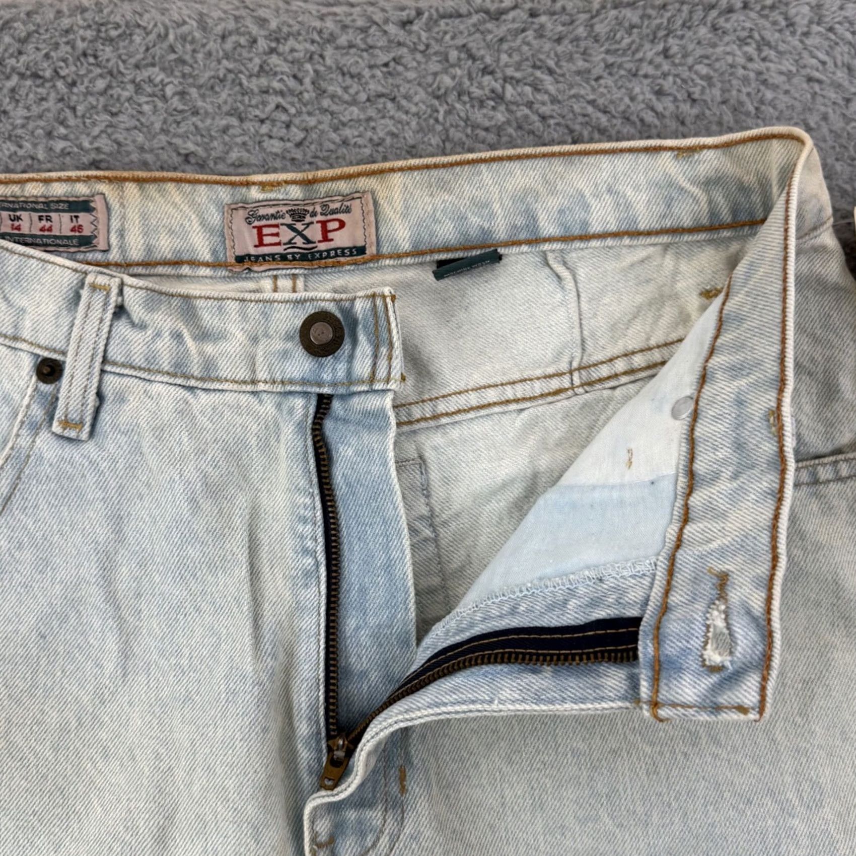 Express VINTAGE Express Jeans Womens 90s Tapered High Rise Denim 30x32 NWT 11/12 Blue 100% Cotton Womens Jeans Size 34" / US 12 / IT 48 - 4 Thumbnail